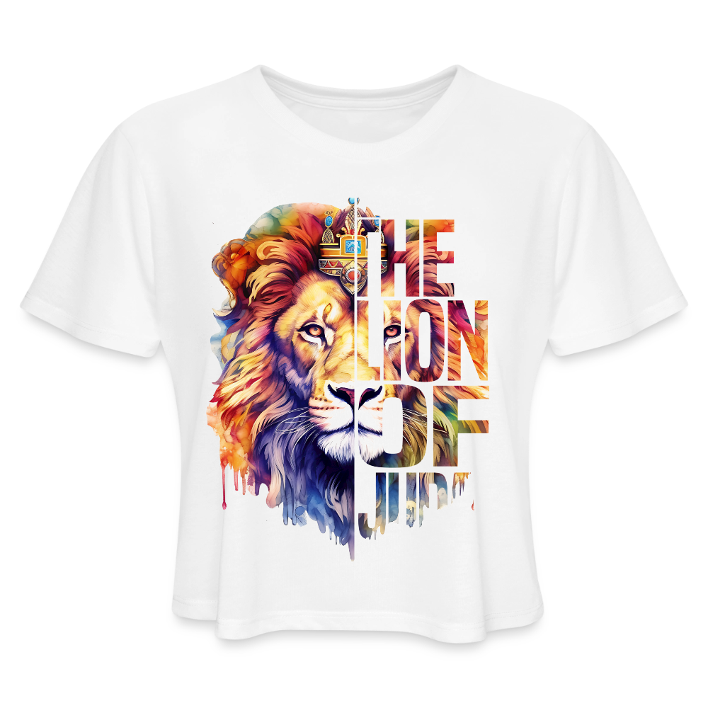 Judah Women's Cropped T-Shirt - white