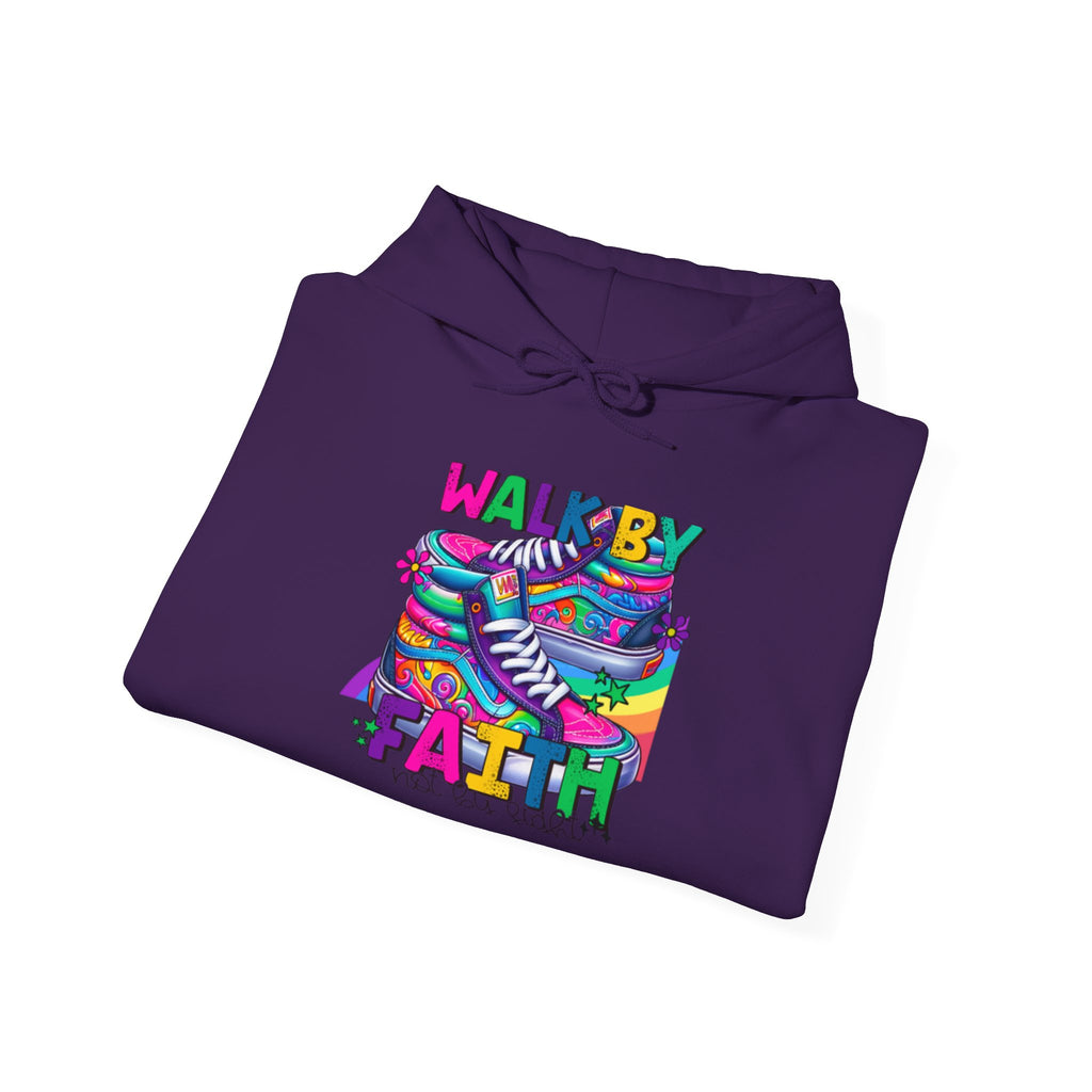 Faith Walk Hoodie – Colorful 'Walk by Faith' Inspirational Sweatshirt