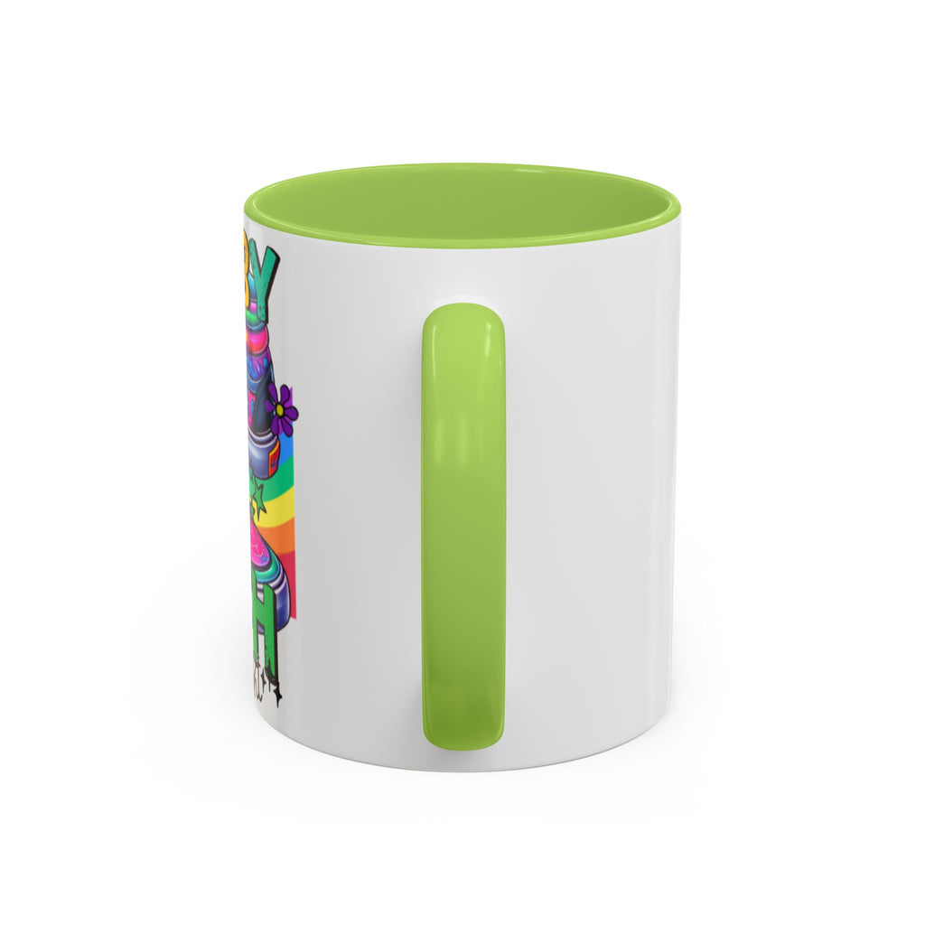 Accent Mug — "Walk by Faith Not by Sight" Colorful Sneakers Christian Coffee Mug