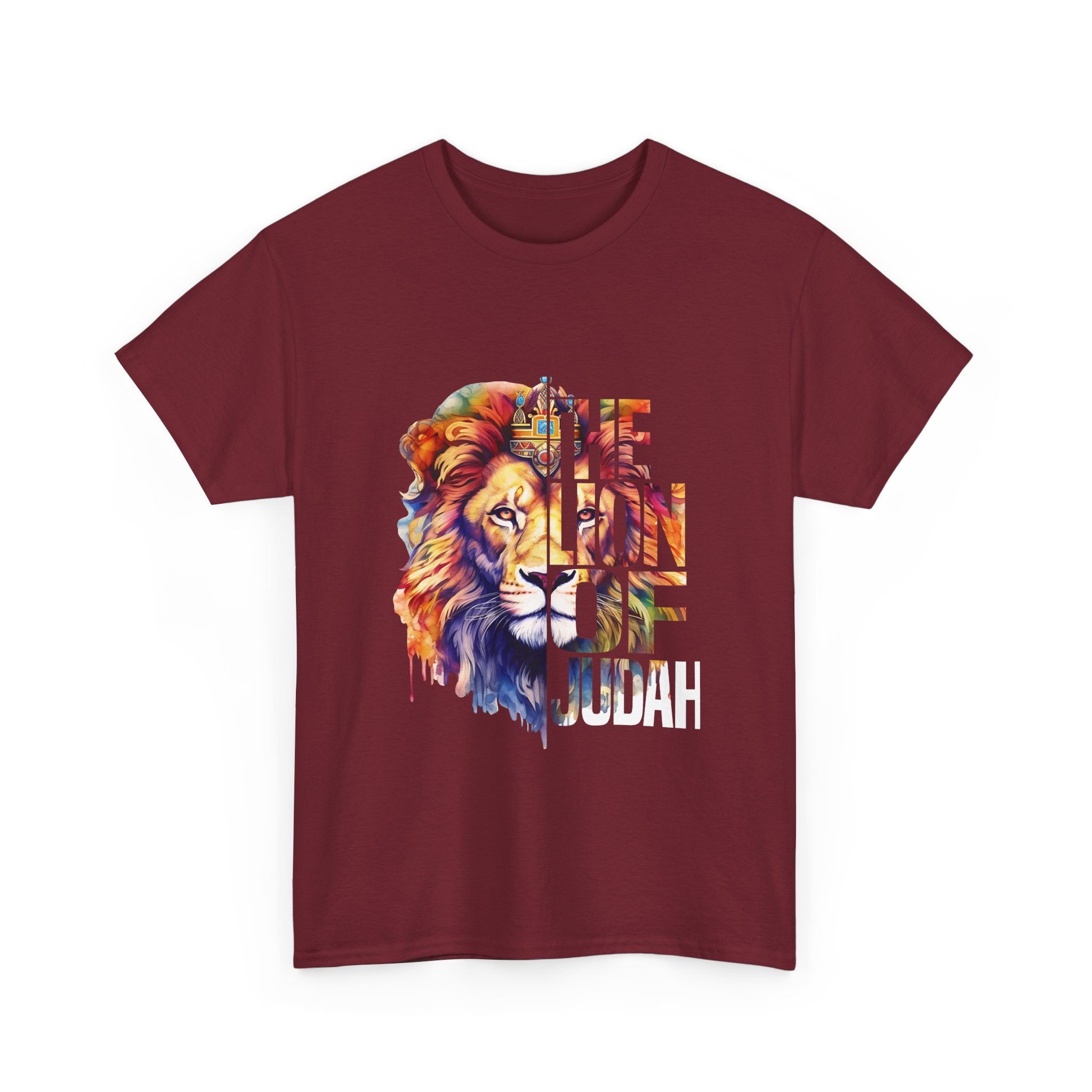 Vibrant Lion Graphic Tee - Unisex Heavy Cotton T-Shirt, Animal Lover Gift, Wild Spirit Apparel, Birthday Gift, Nature Enthusiast Clothing