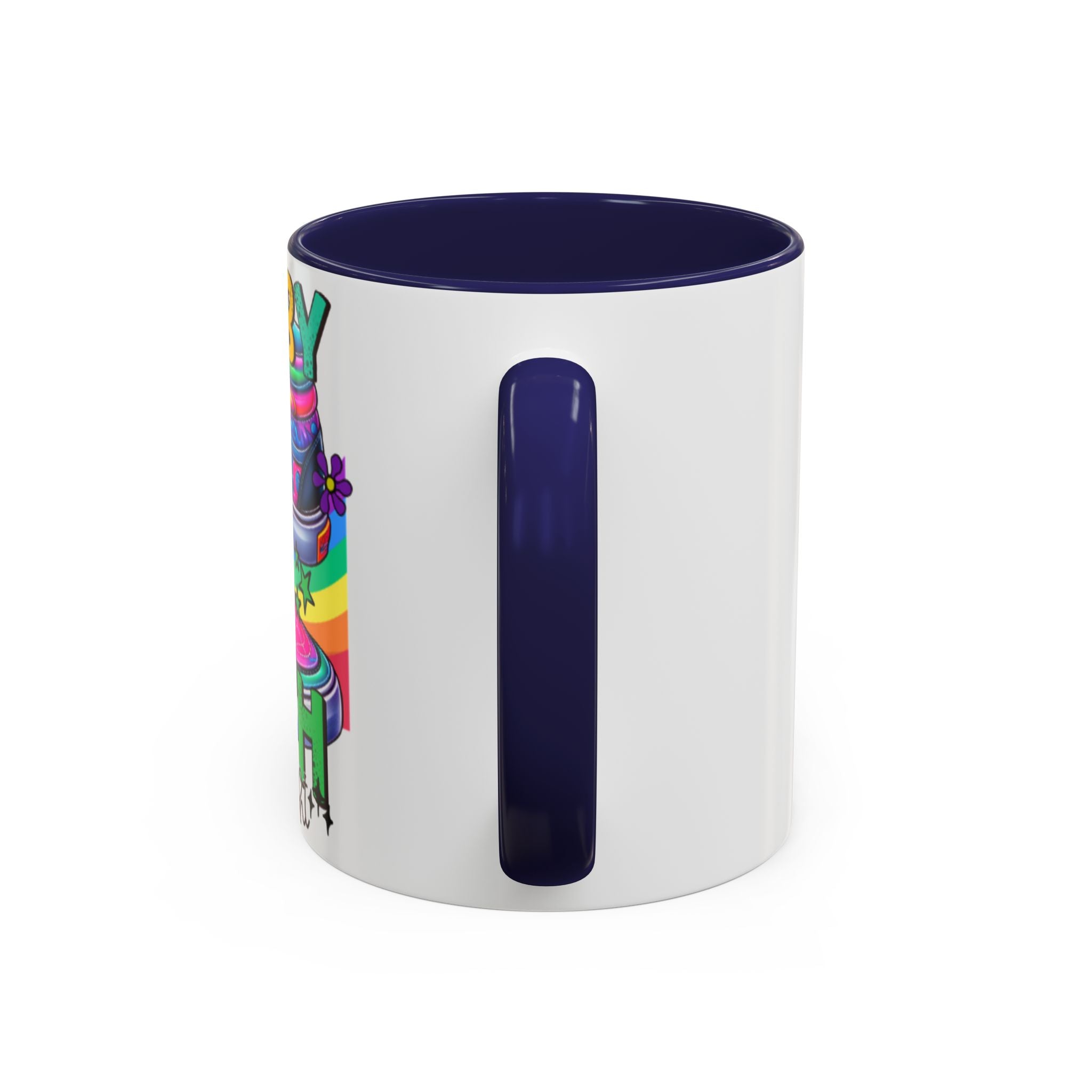 Accent Mug — "Walk by Faith Not by Sight" Colorful Sneakers Christian Coffee Mug