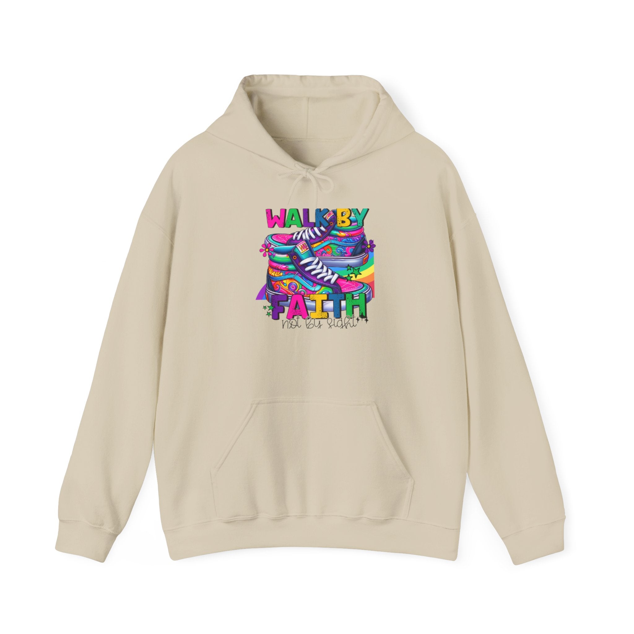 Faith Walk Hoodie – Colorful 'Walk by Faith' Inspirational Sweatshirt