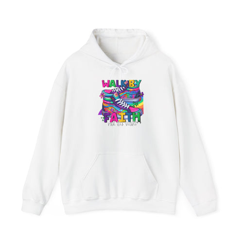 Faith Walk Hoodie – Colorful 'Walk by Faith' Inspirational Sweatshirt