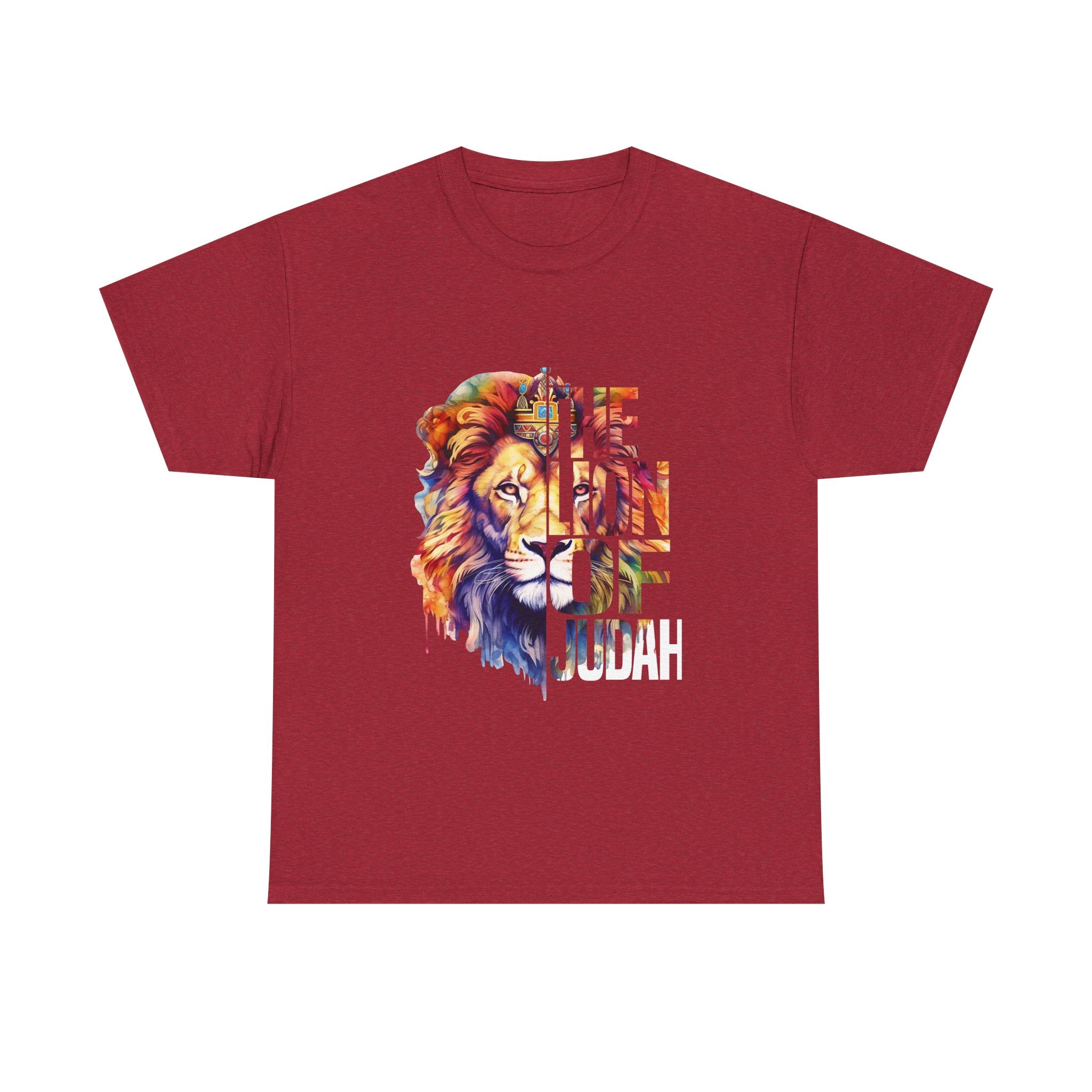 Vibrant Lion Graphic Tee - Unisex Heavy Cotton T-Shirt, Animal Lover Gift, Wild Spirit Apparel, Birthday Gift, Nature Enthusiast Clothing