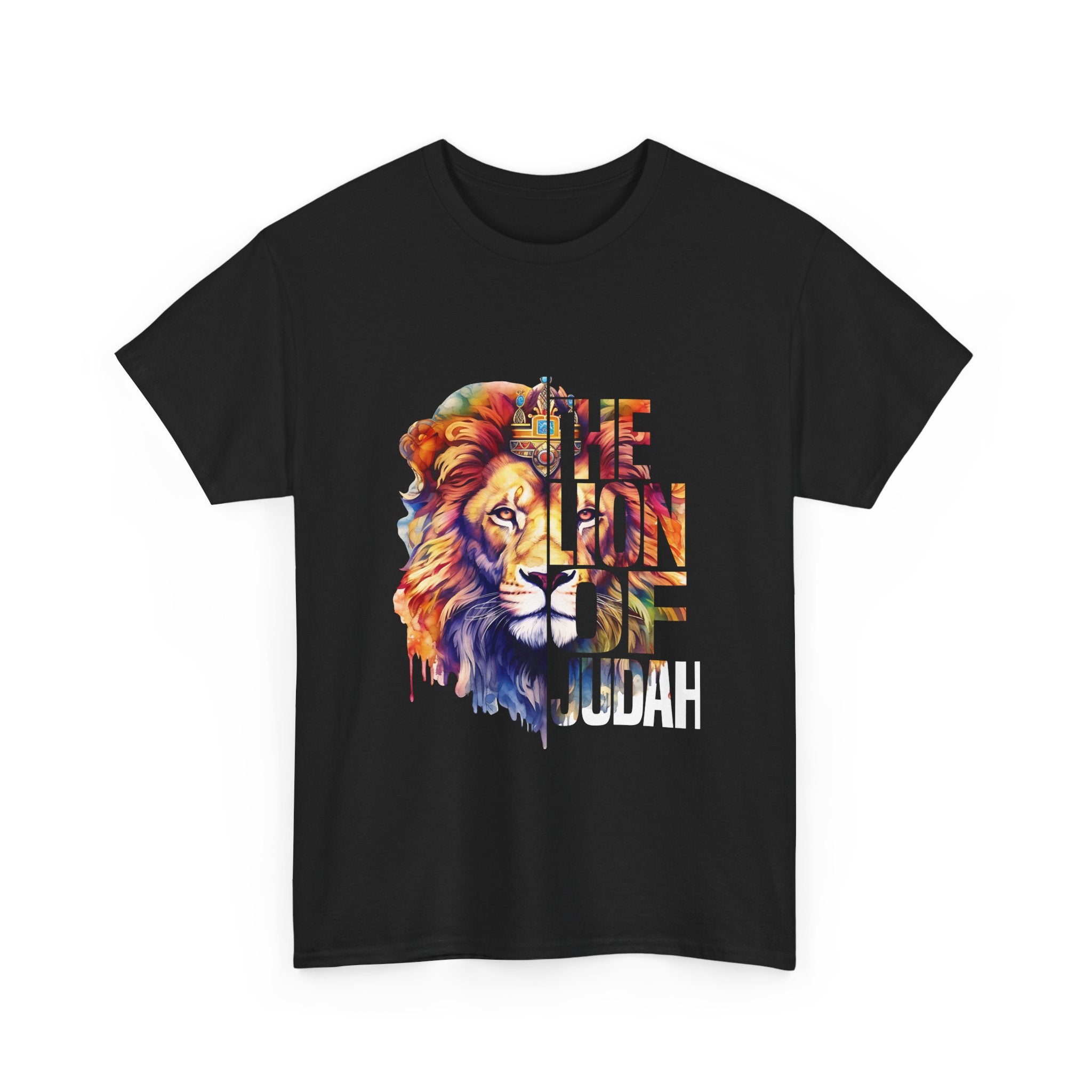 Vibrant Lion Graphic Tee - Unisex Heavy Cotton T-Shirt, Animal Lover Gift, Wild Spirit Apparel, Birthday Gift, Nature Enthusiast Clothing