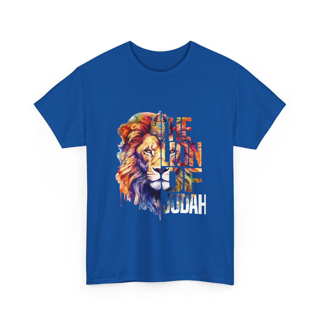 Vibrant Lion Graphic Tee - Unisex Heavy Cotton T-Shirt, Animal Lover Gift, Wild Spirit Apparel, Birthday Gift, Nature Enthusiast Clothing