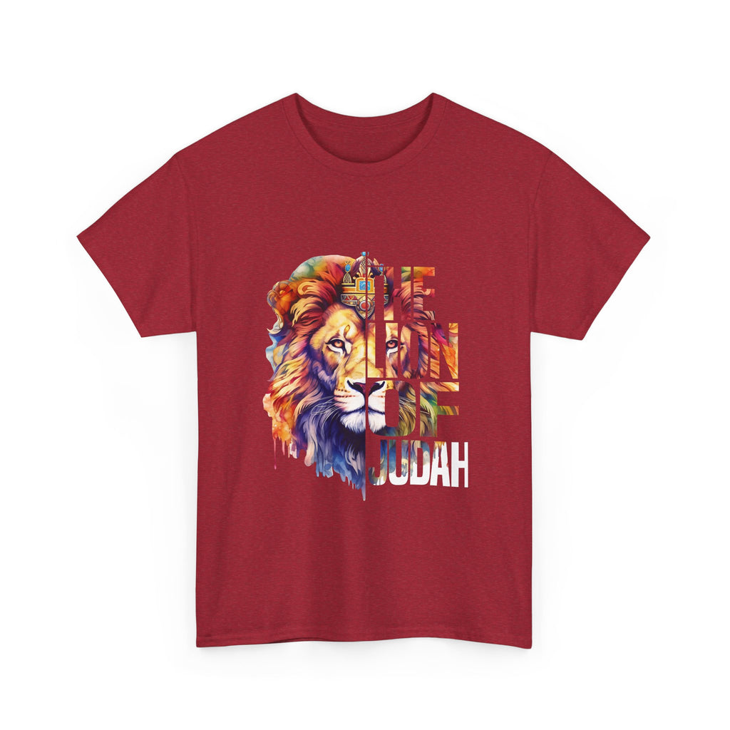 Vibrant Lion Graphic Tee - Unisex Heavy Cotton T-Shirt, Animal Lover Gift, Wild Spirit Apparel, Birthday Gift, Nature Enthusiast Clothing