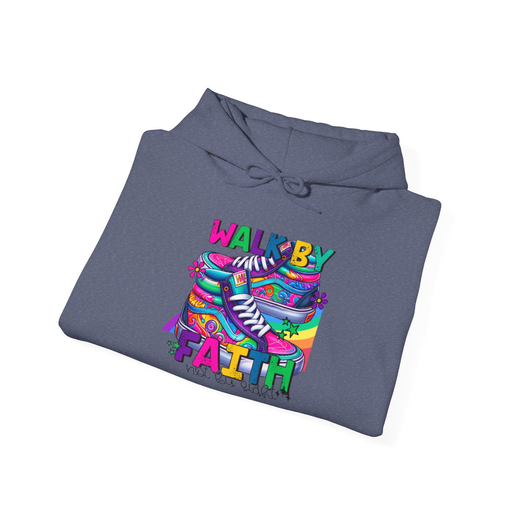 Faith Walk Hoodie – Colorful 'Walk by Faith' Inspirational Sweatshirt