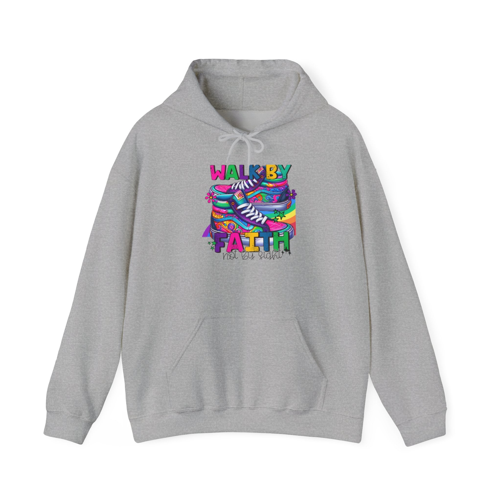 Faith Walk Hoodie – Colorful 'Walk by Faith' Inspirational Sweatshirt