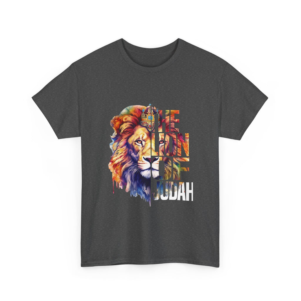 Vibrant Lion Graphic Tee - Unisex Heavy Cotton T-Shirt, Animal Lover Gift, Wild Spirit Apparel, Birthday Gift, Nature Enthusiast Clothing