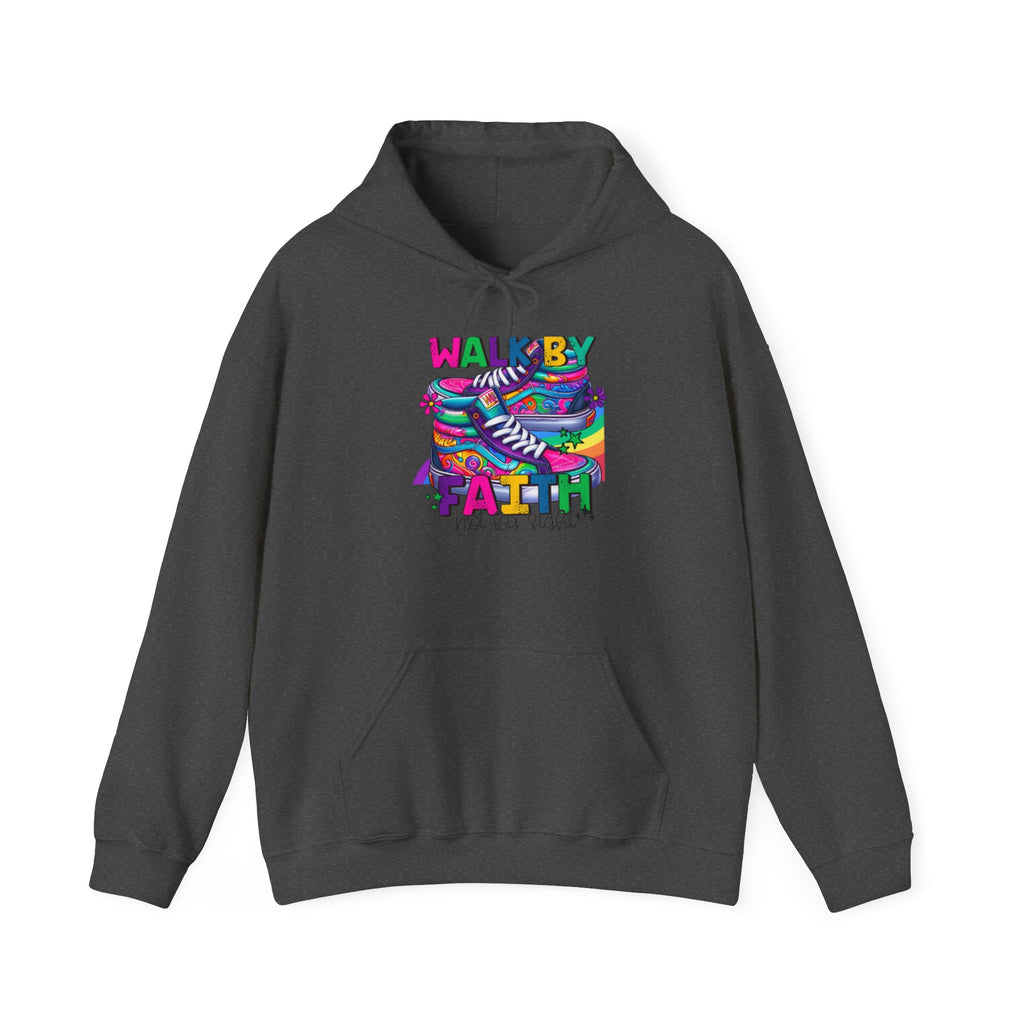 Faith Walk Hoodie – Colorful 'Walk by Faith' Inspirational Sweatshirt
