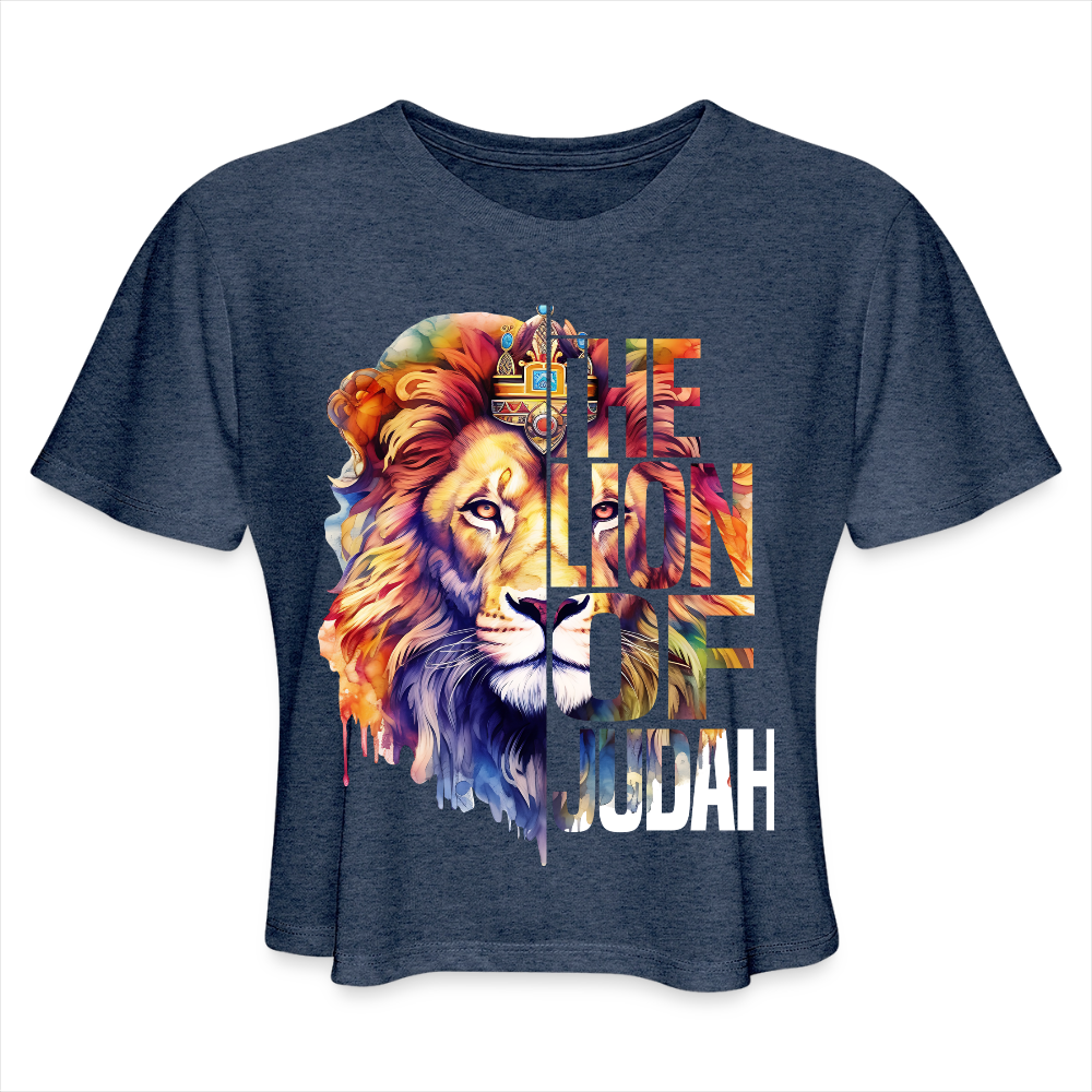 Judah Women's Cropped T-Shirt - heather navy