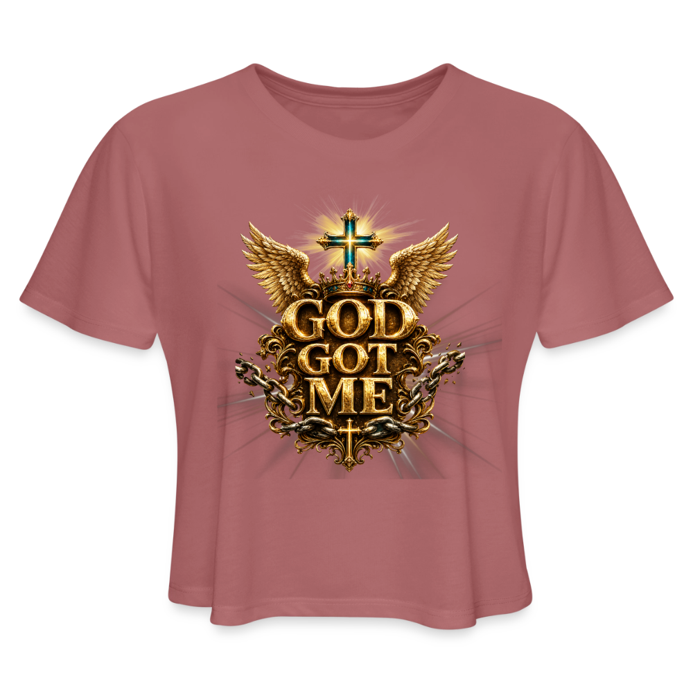 Women's Cropped T-Shirt - mauve