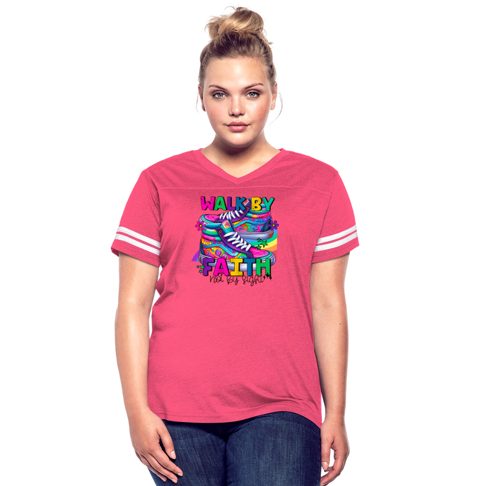 Women’s Vintage Sport T-Shirt - vintage pink/white