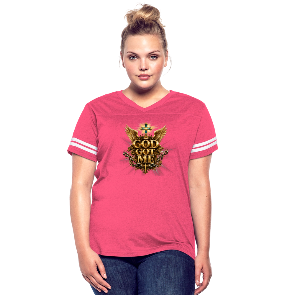 Women’s Vintage Sport T-Shirt - vintage pink/white
