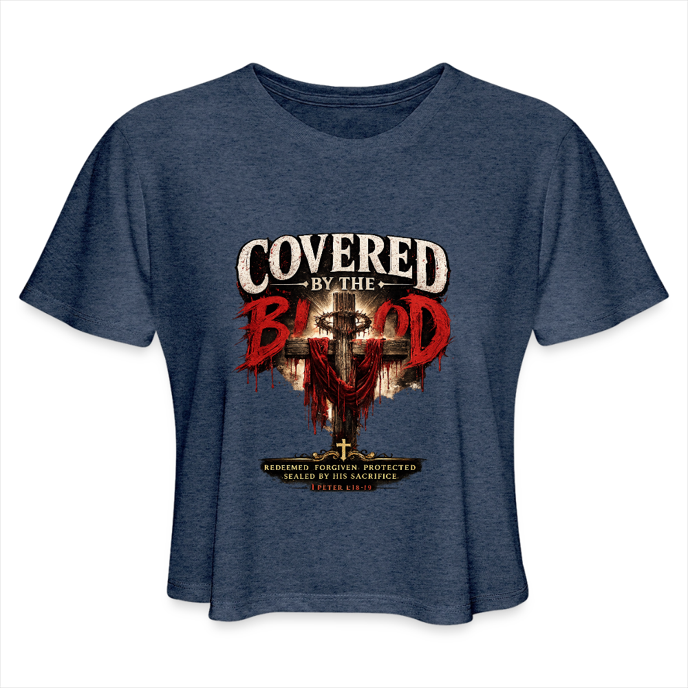 Women's Cropped T-Shirt - heather navy