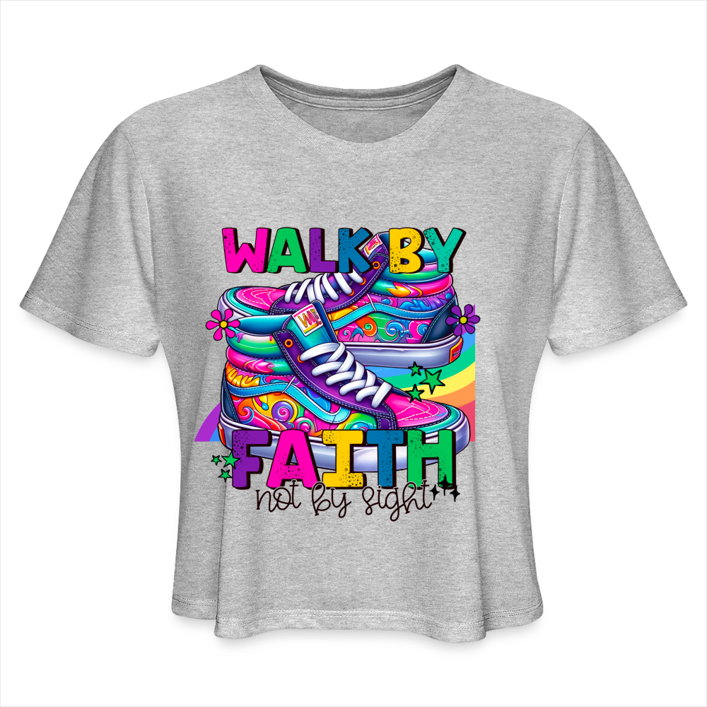 Women's Cropped T-Shirt - heather gray