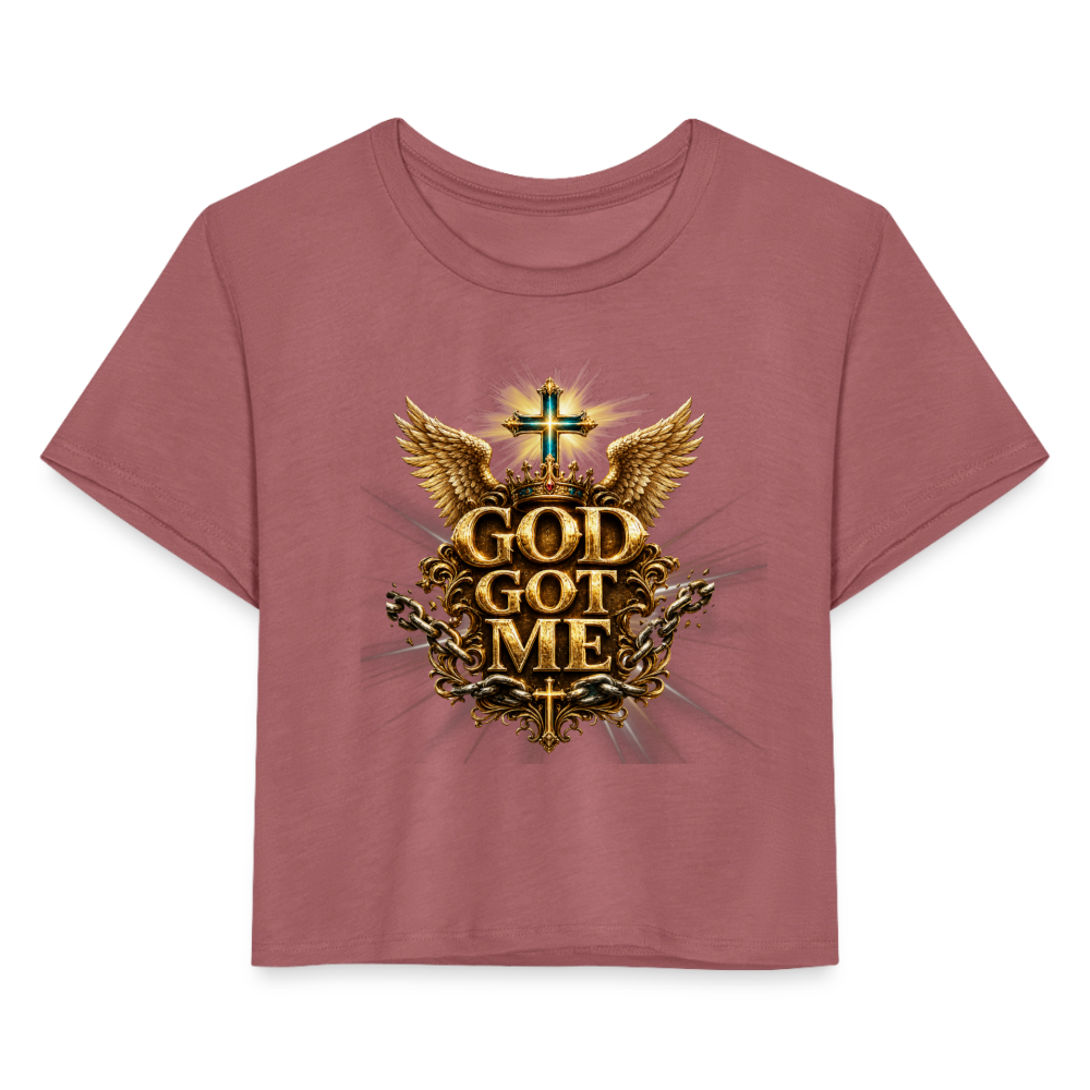 Women's Cropped T-Shirt - mauve