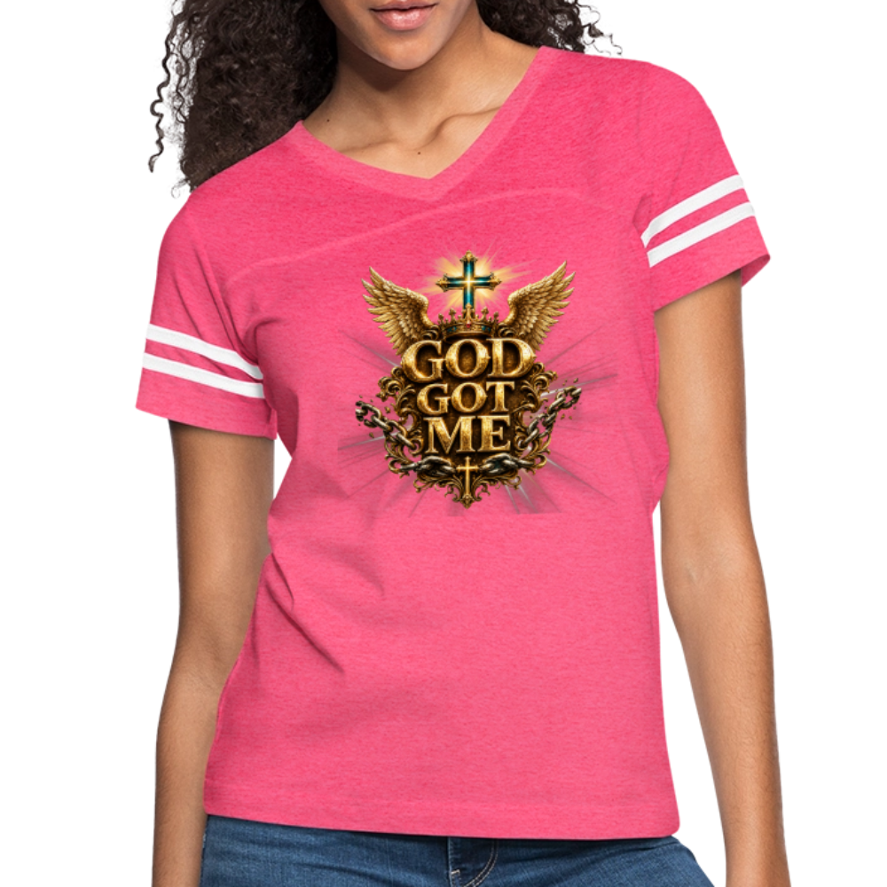 Women’s Vintage Sport T-Shirt - vintage pink/white