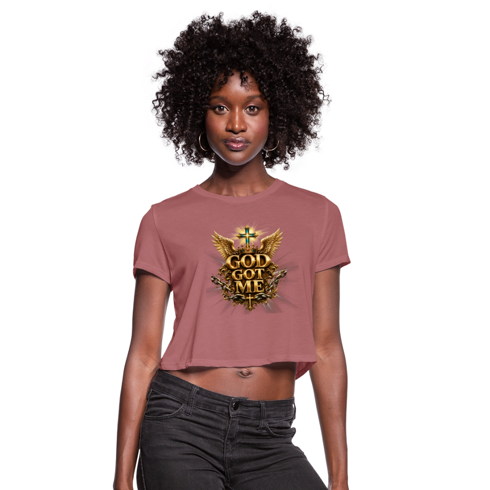 Women's Cropped T-Shirt - mauve