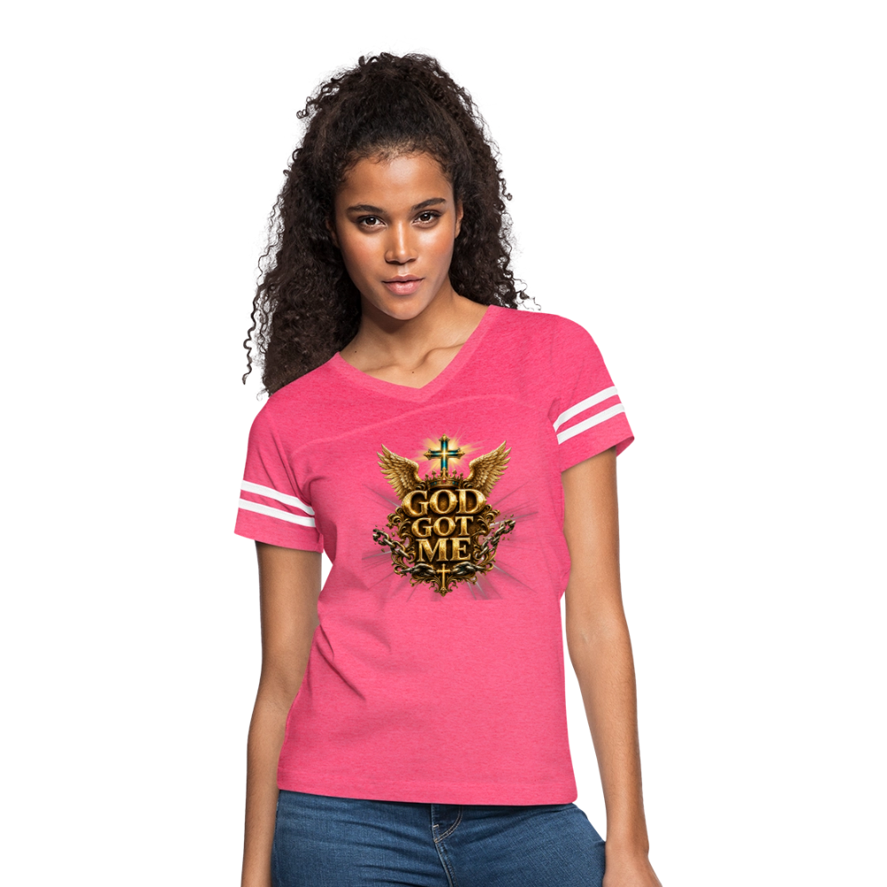 Women’s Vintage Sport T-Shirt - vintage pink/white