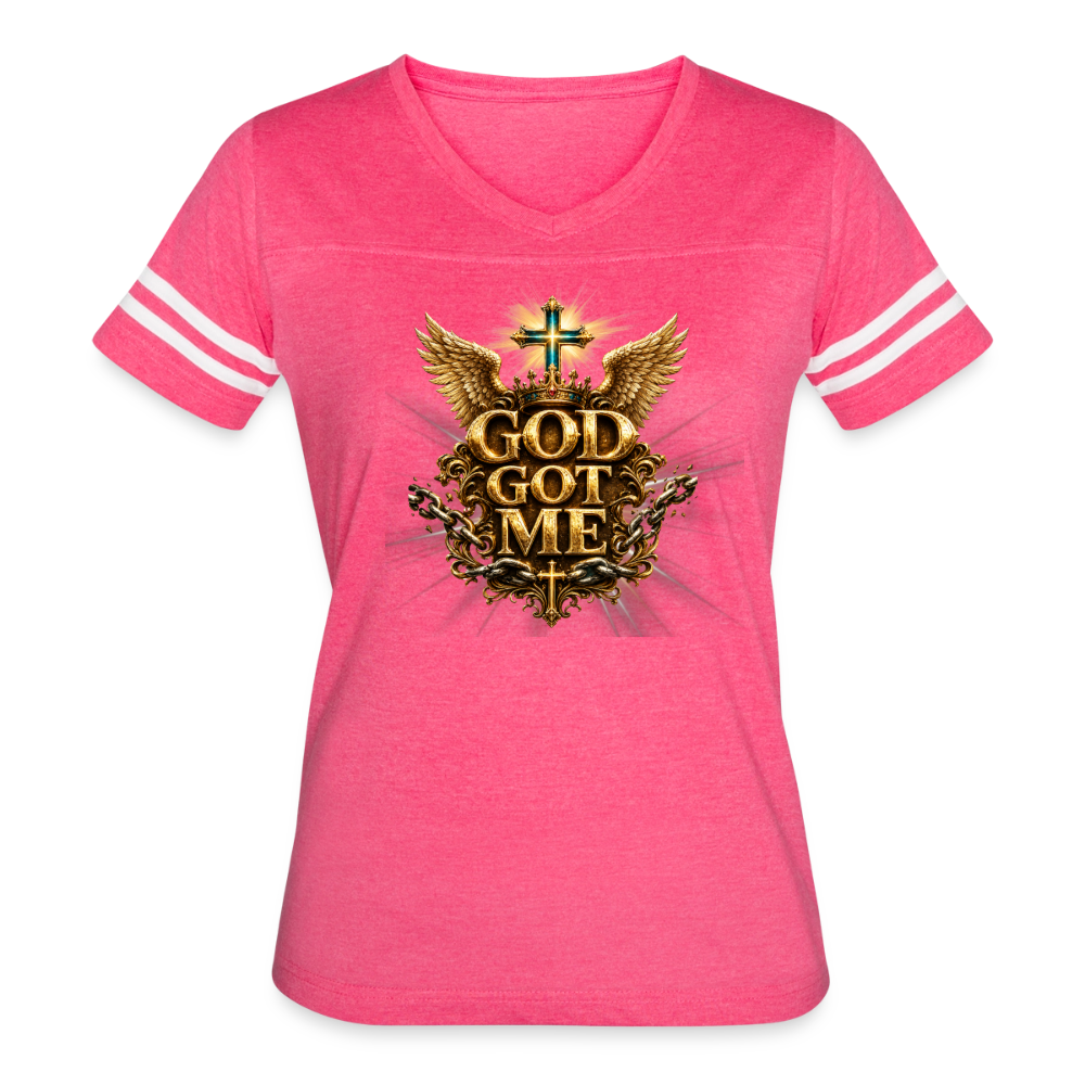 Women’s Vintage Sport T-Shirt - vintage pink/white
