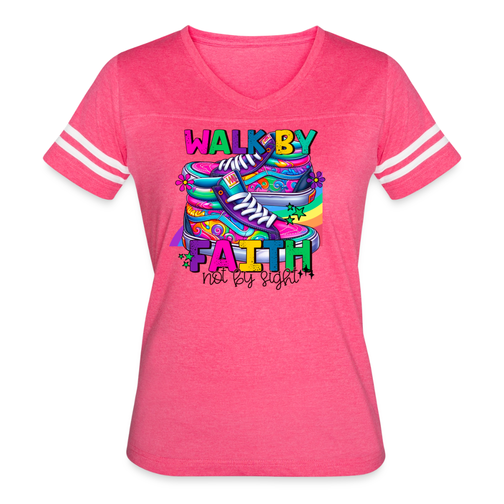 Women’s Vintage Sport T-Shirt - vintage pink/white