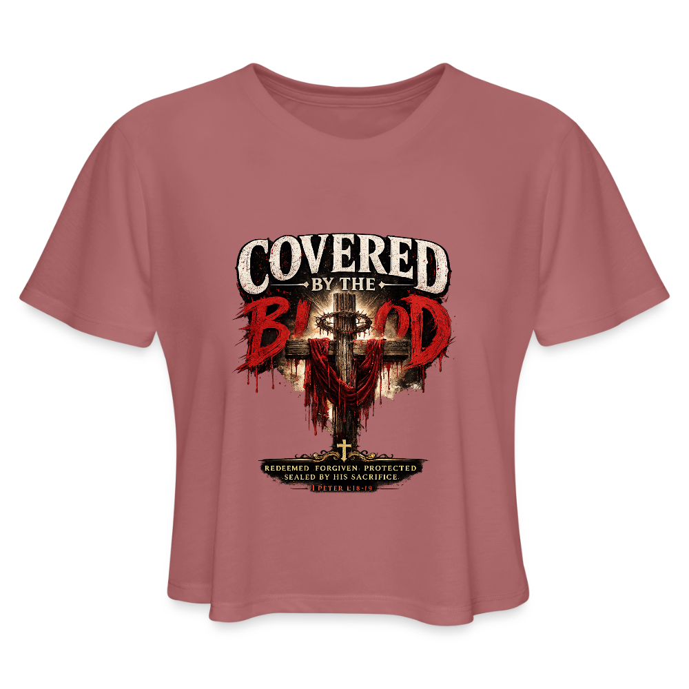 Women's Cropped T-Shirt - mauve