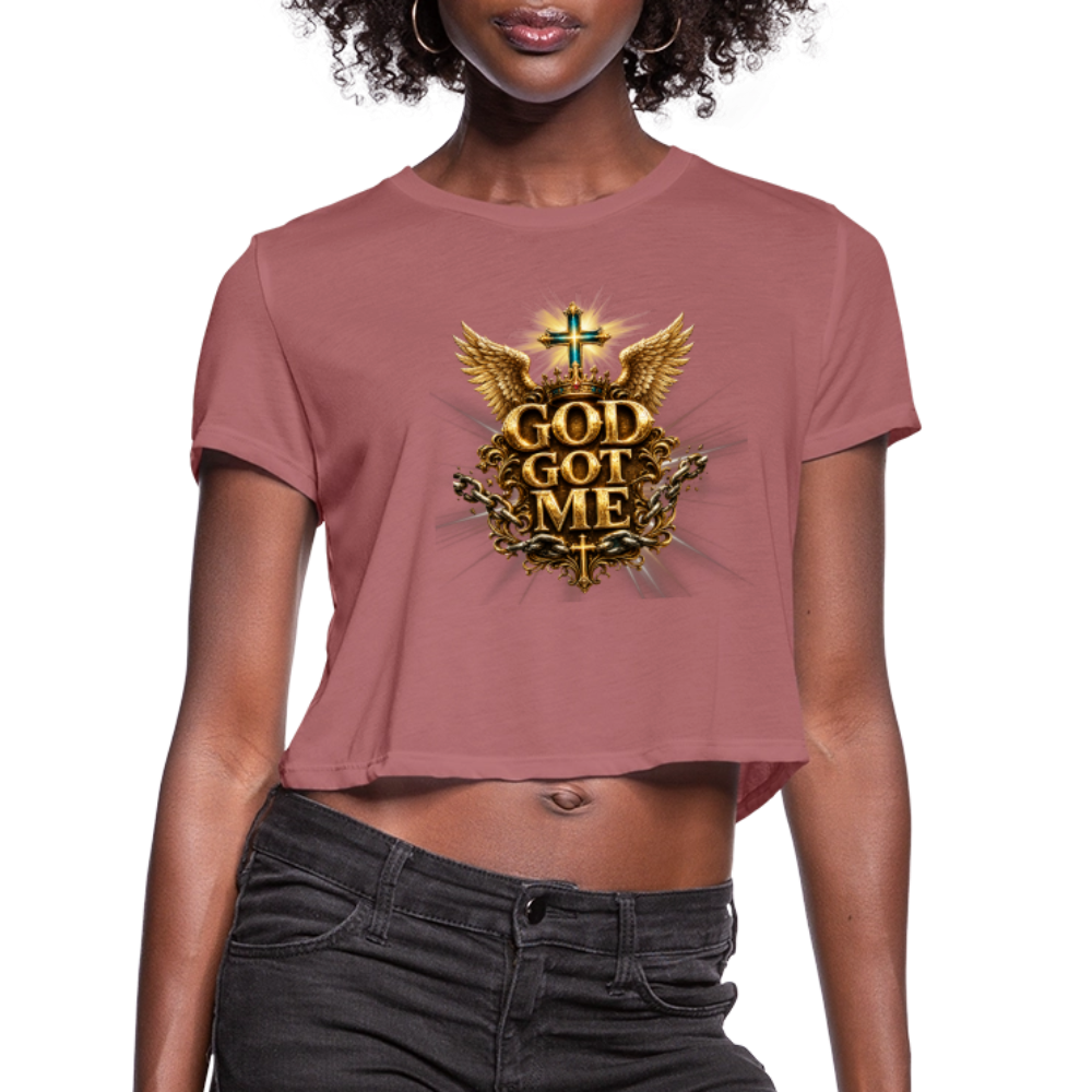 Women's Cropped T-Shirt - mauve