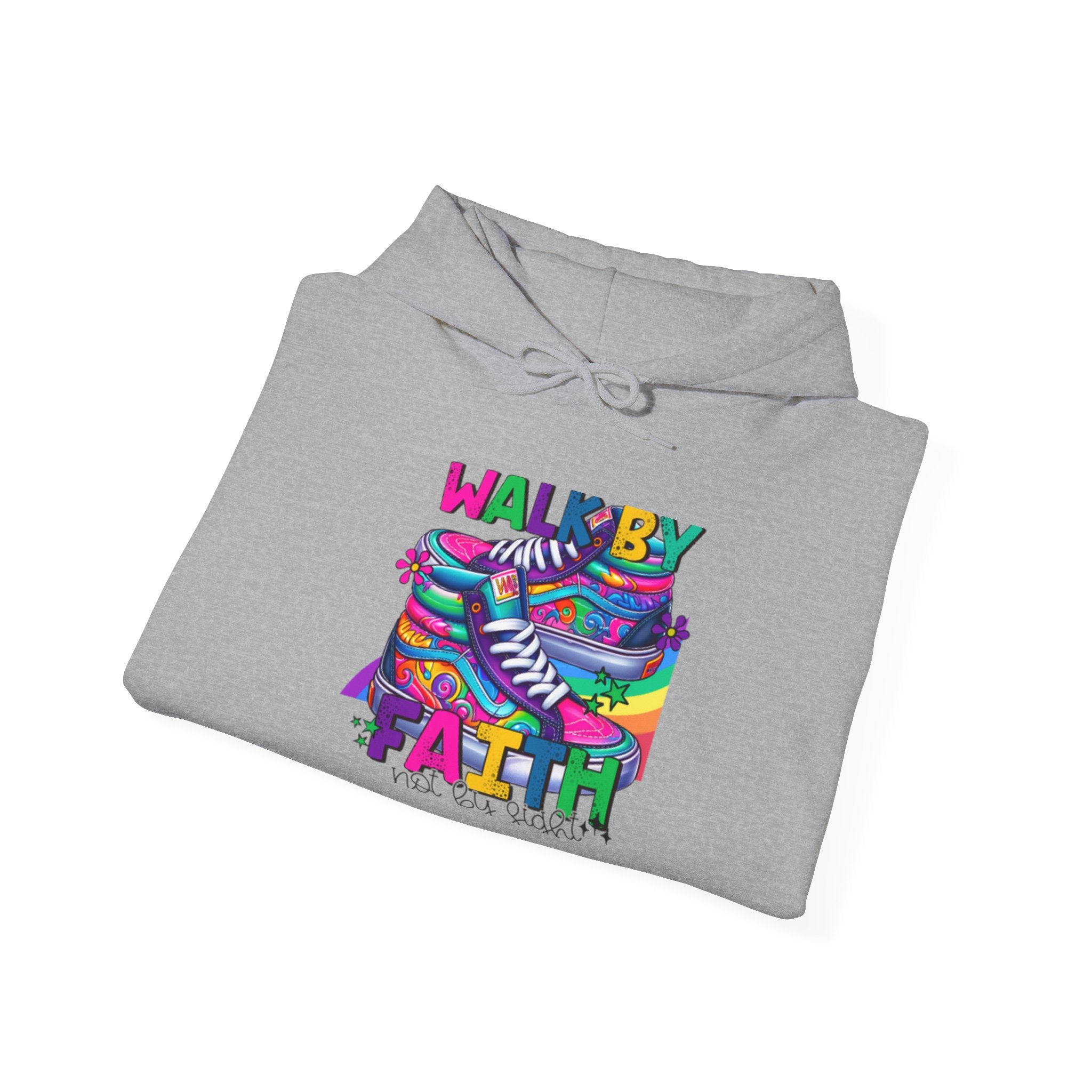 Faith Walk Hoodie – Colorful 'Walk by Faith' Inspirational Sweatshirt