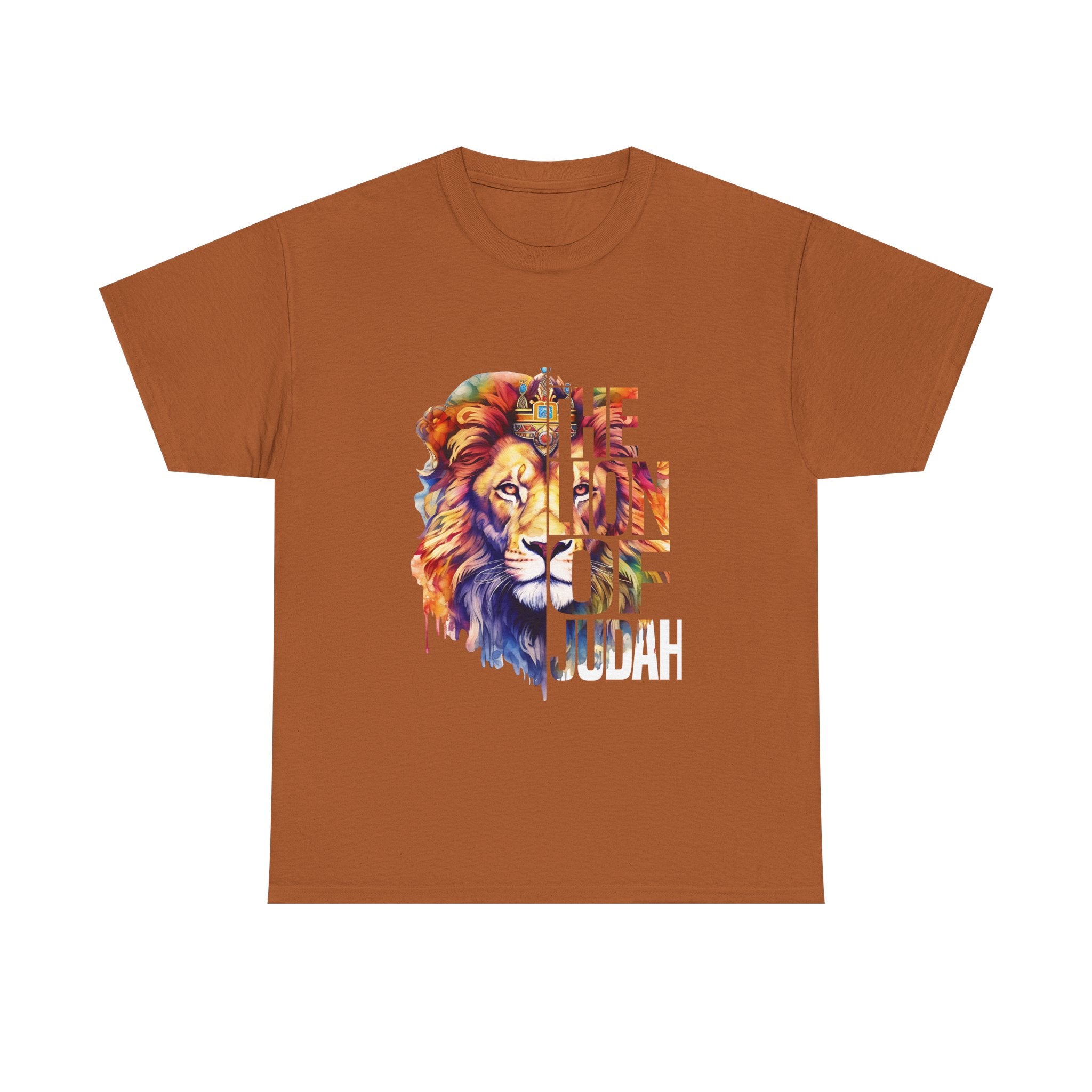 Vibrant Lion Graphic Tee - Unisex Heavy Cotton T-Shirt, Animal Lover Gift, Wild Spirit Apparel, Birthday Gift, Nature Enthusiast Clothing