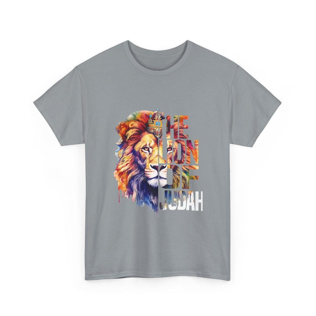 Vibrant Lion Graphic Tee - Unisex Heavy Cotton T-Shirt, Animal Lover Gift, Wild Spirit Apparel, Birthday Gift, Nature Enthusiast Clothing