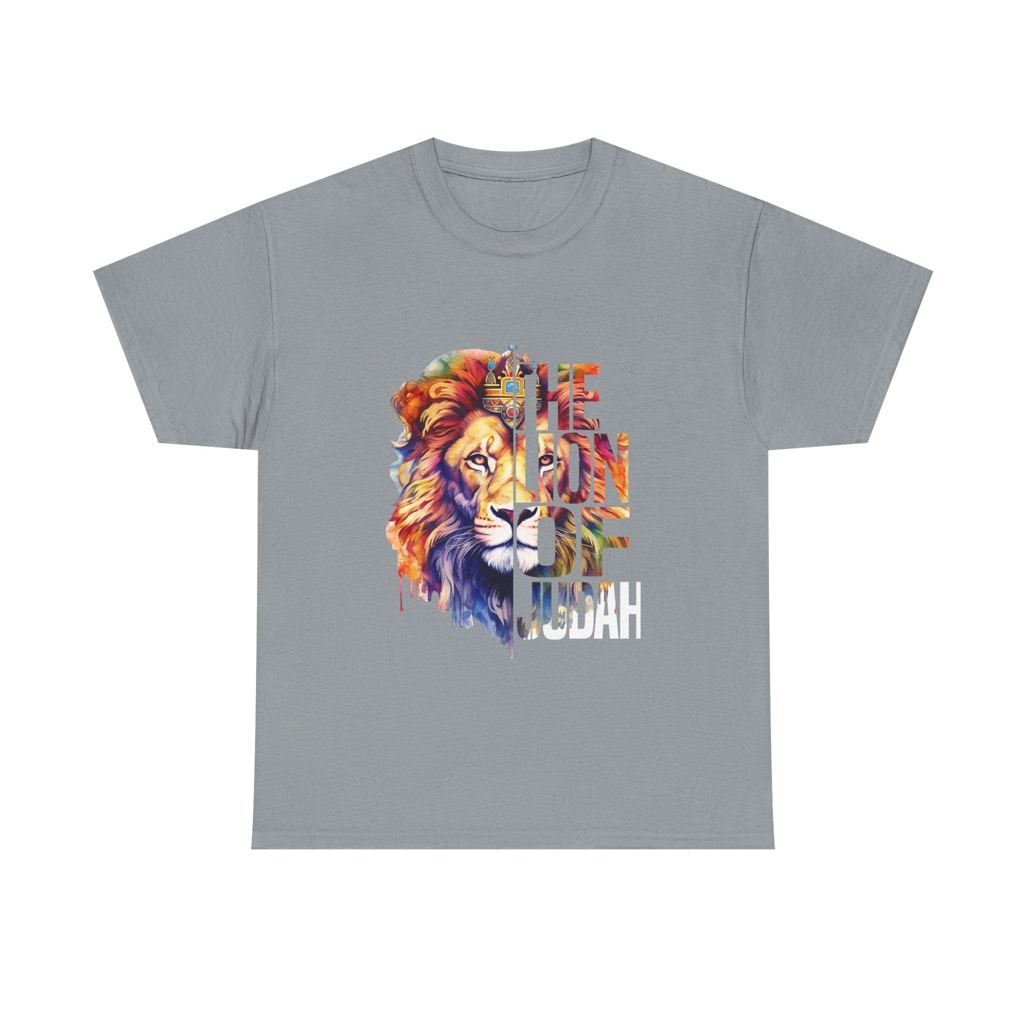 Vibrant Lion Graphic Tee - Unisex Heavy Cotton T-Shirt, Animal Lover Gift, Wild Spirit Apparel, Birthday Gift, Nature Enthusiast Clothing