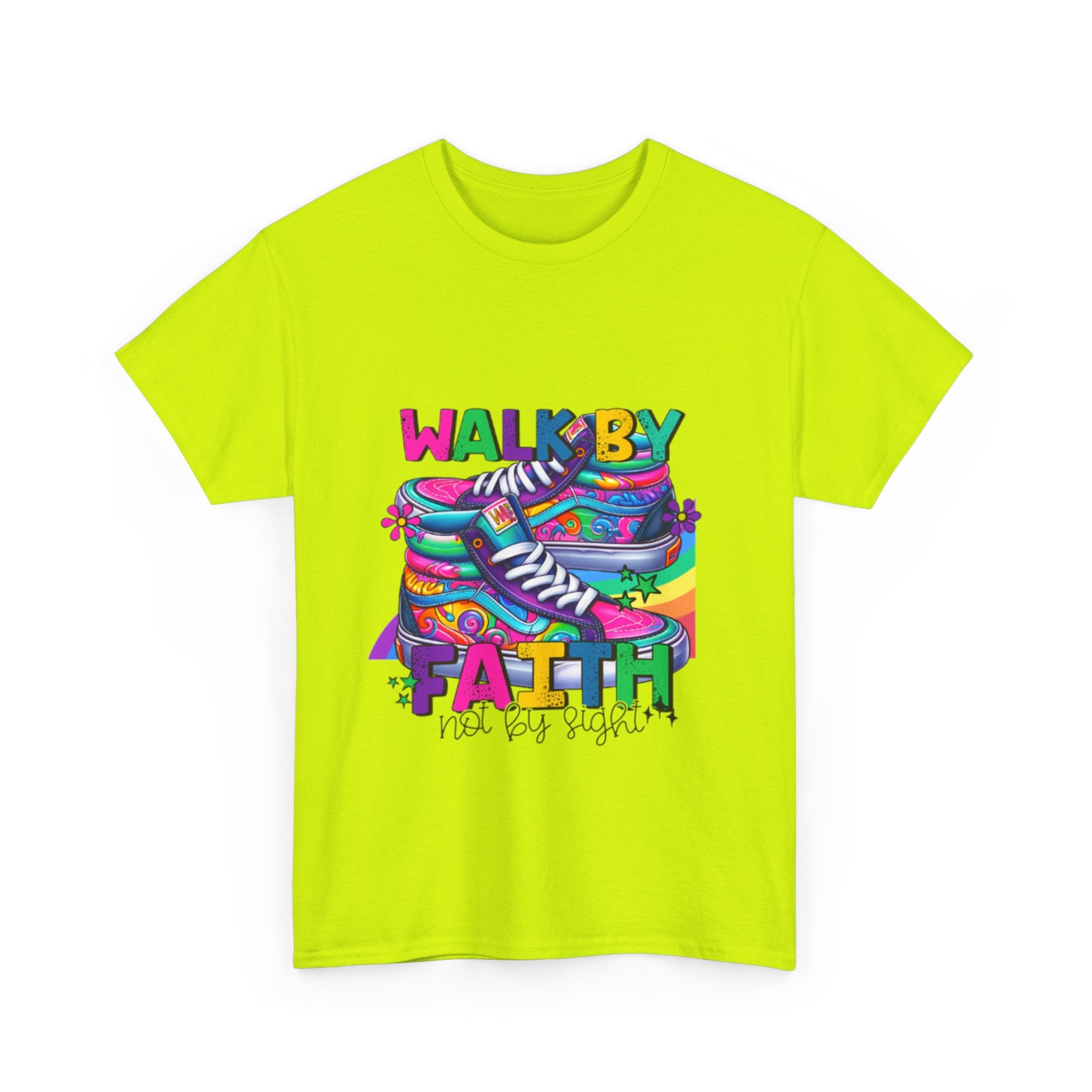 Faith-Inspired Unisex Heavy Cotton Tee, Walk by Faith Shirt, Inspirational T-Shirt, Casual Wear, Motivational Gift