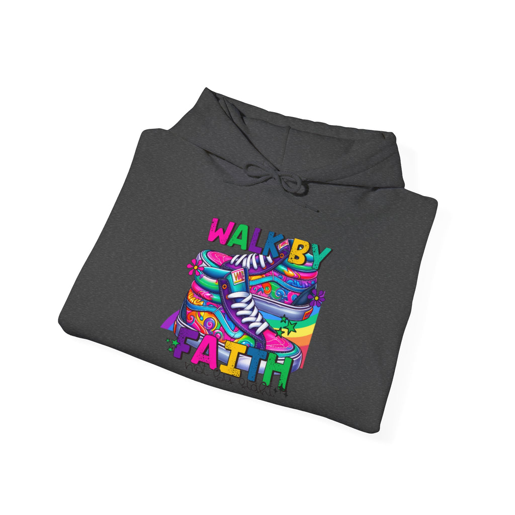 Faith Walk Hoodie – Colorful 'Walk by Faith' Inspirational Sweatshirt