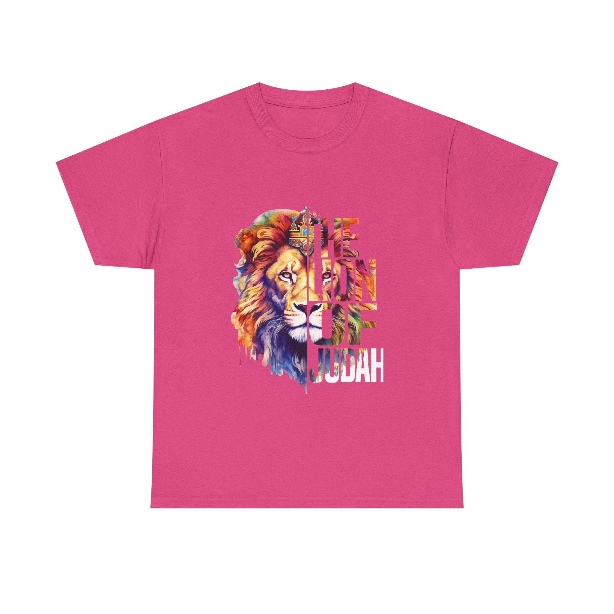 Vibrant Lion Graphic Tee - Unisex Heavy Cotton T-Shirt, Animal Lover Gift, Wild Spirit Apparel, Birthday Gift, Nature Enthusiast Clothing