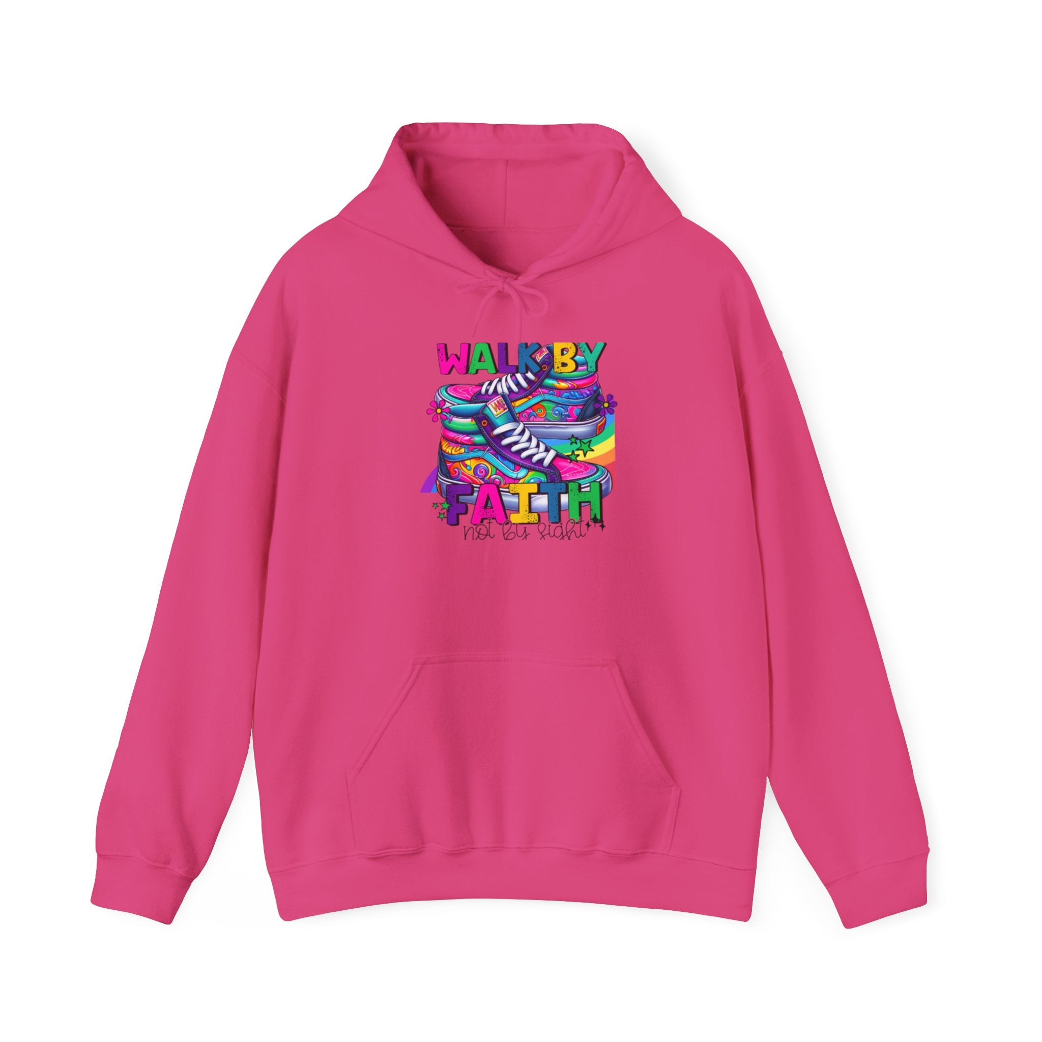 Faith Walk Hoodie – Colorful 'Walk by Faith' Inspirational Sweatshirt