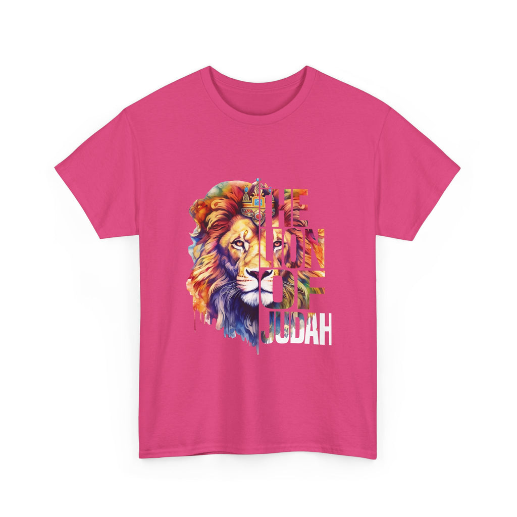 Vibrant Lion Graphic Tee - Unisex Heavy Cotton T-Shirt, Animal Lover Gift, Wild Spirit Apparel, Birthday Gift, Nature Enthusiast Clothing