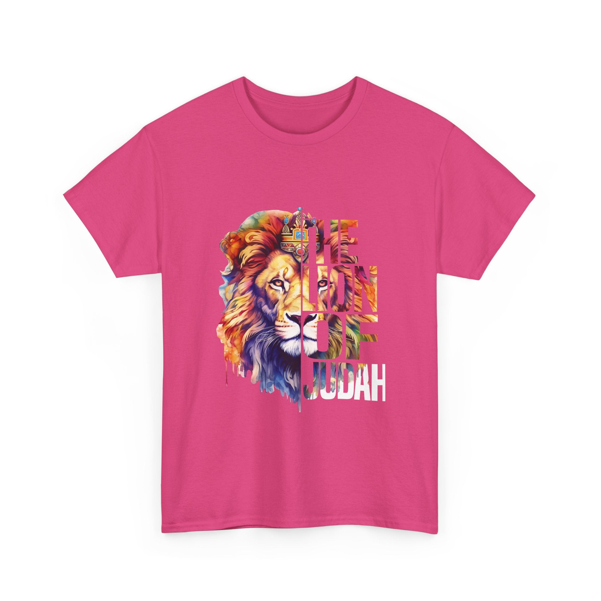 Vibrant Lion Graphic Tee - Unisex Heavy Cotton T-Shirt, Animal Lover Gift, Wild Spirit Apparel, Birthday Gift, Nature Enthusiast Clothing