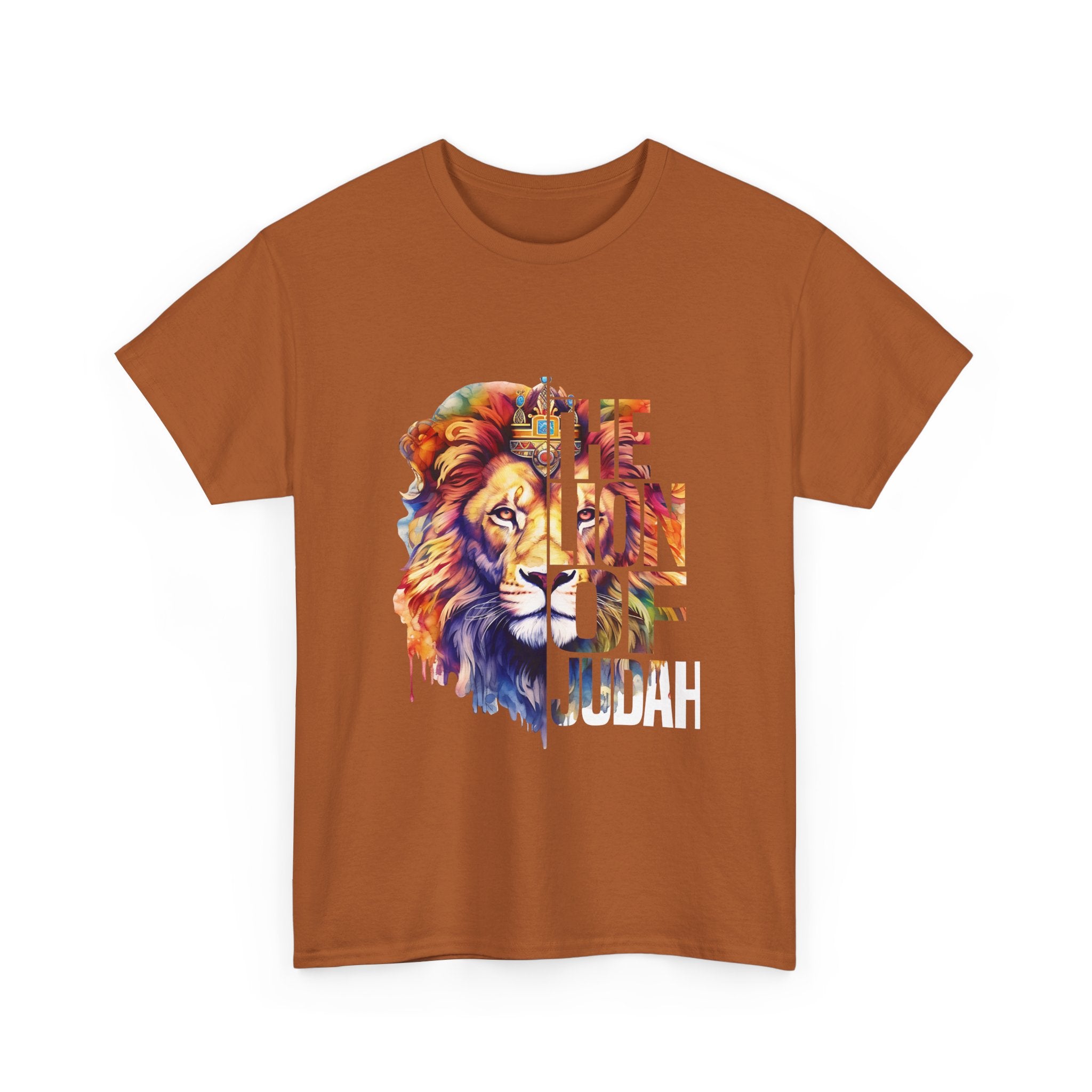 Vibrant Lion Graphic Tee - Unisex Heavy Cotton T-Shirt, Animal Lover Gift, Wild Spirit Apparel, Birthday Gift, Nature Enthusiast Clothing