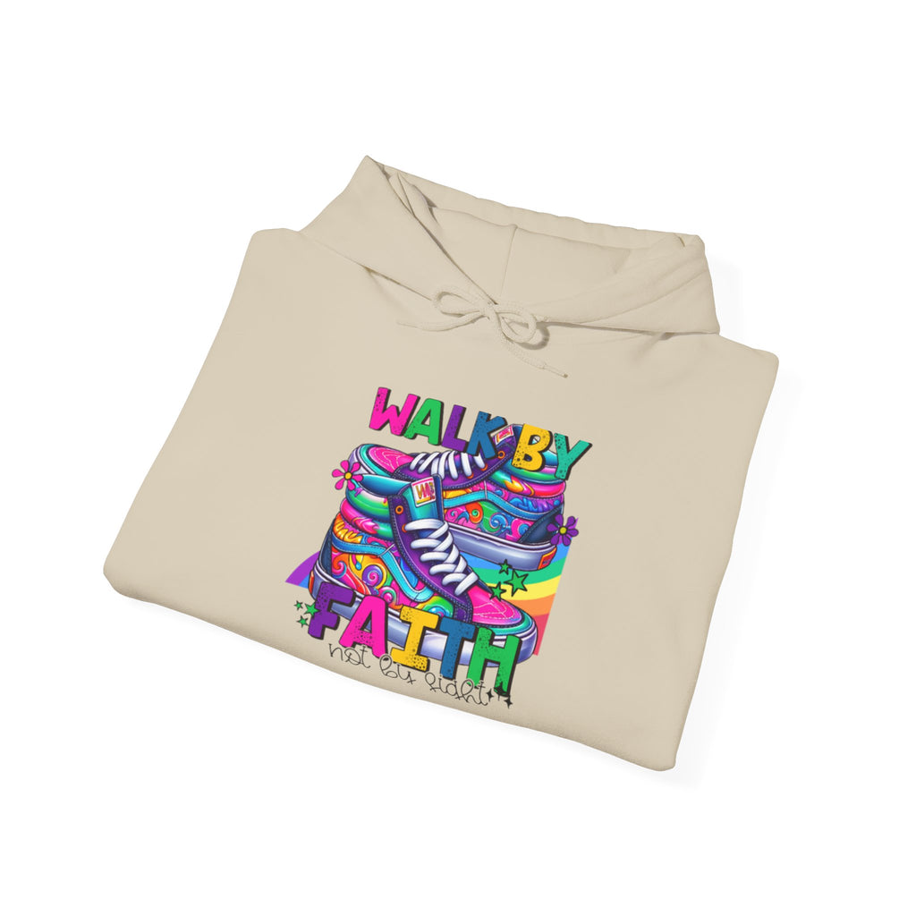 Faith Walk Hoodie – Colorful 'Walk by Faith' Inspirational Sweatshirt