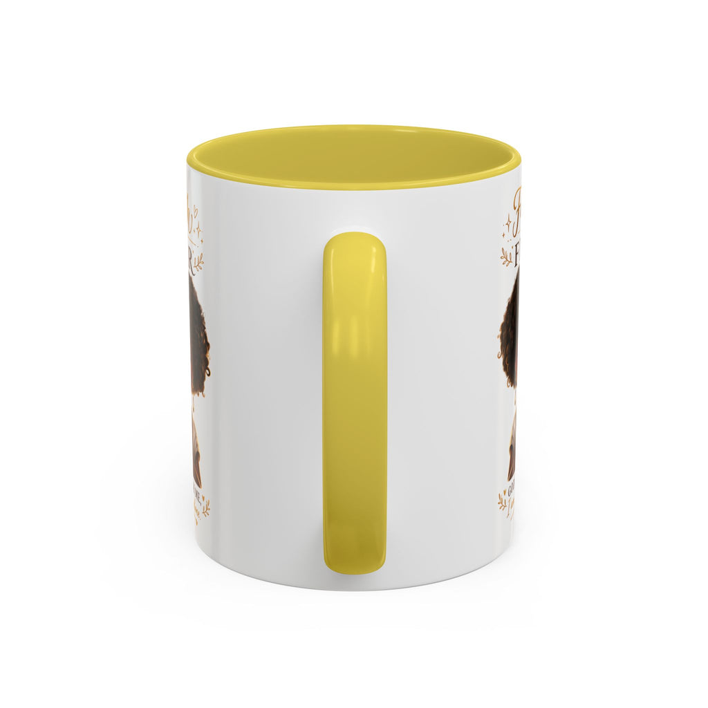 Faith Over Fear Coffee Mug — "God Is With Me" Inspirational Black Girl Ceramic Mug (11oz & 15oz)