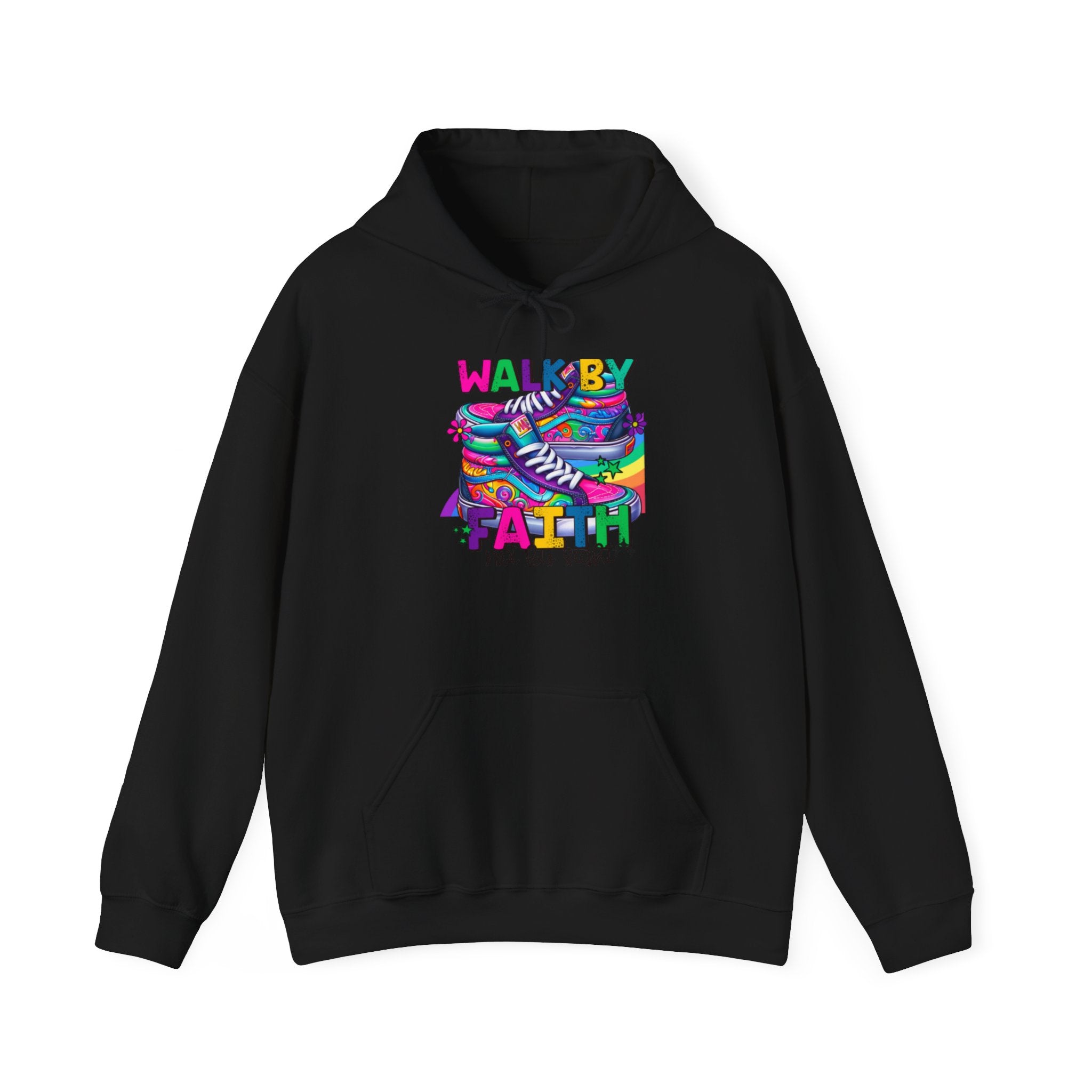 Faith Walk Hoodie – Colorful 'Walk by Faith' Inspirational Sweatshirt