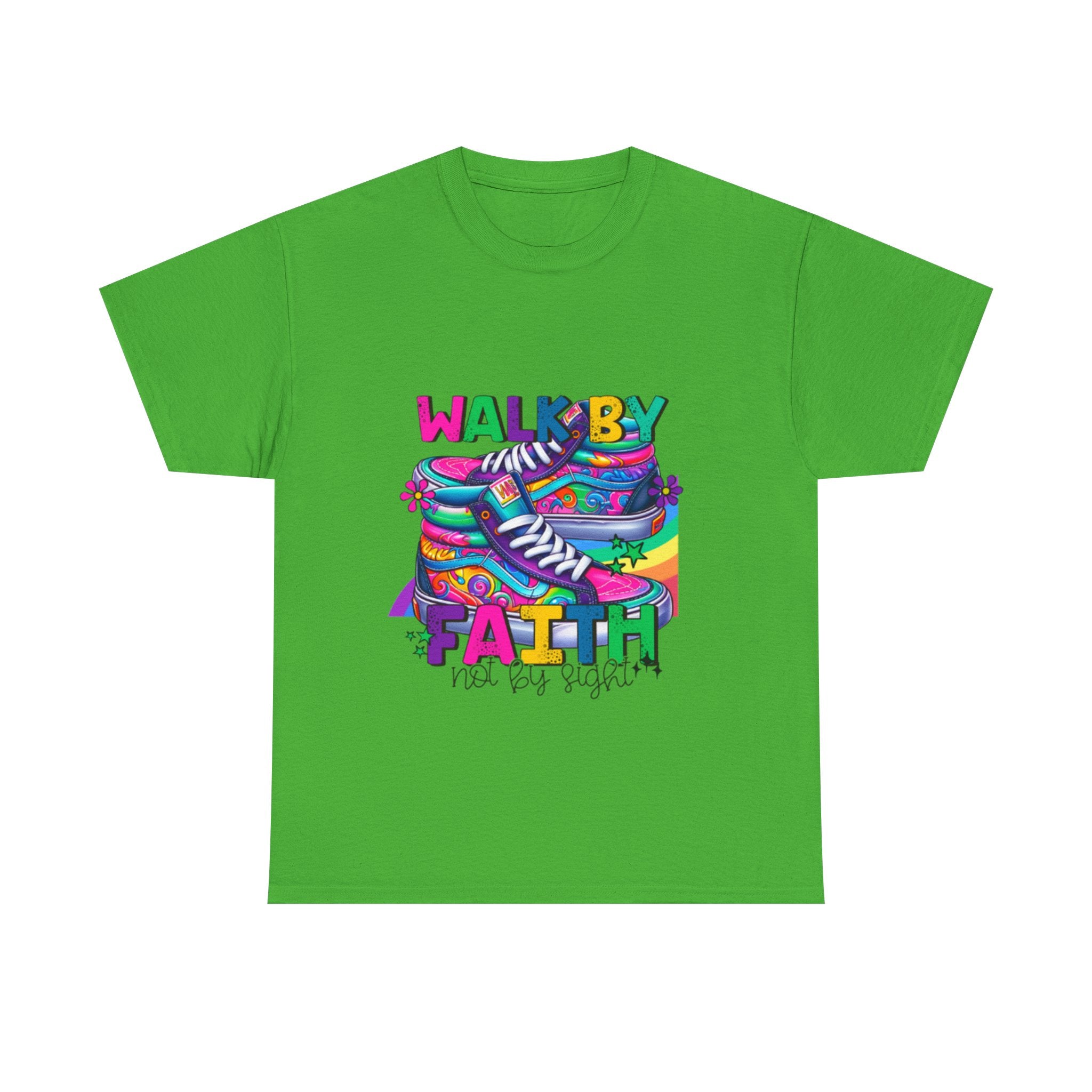 Faith-Inspired Unisex Heavy Cotton Tee, Walk by Faith Shirt, Inspirational T-Shirt, Casual Wear, Motivational Gift
