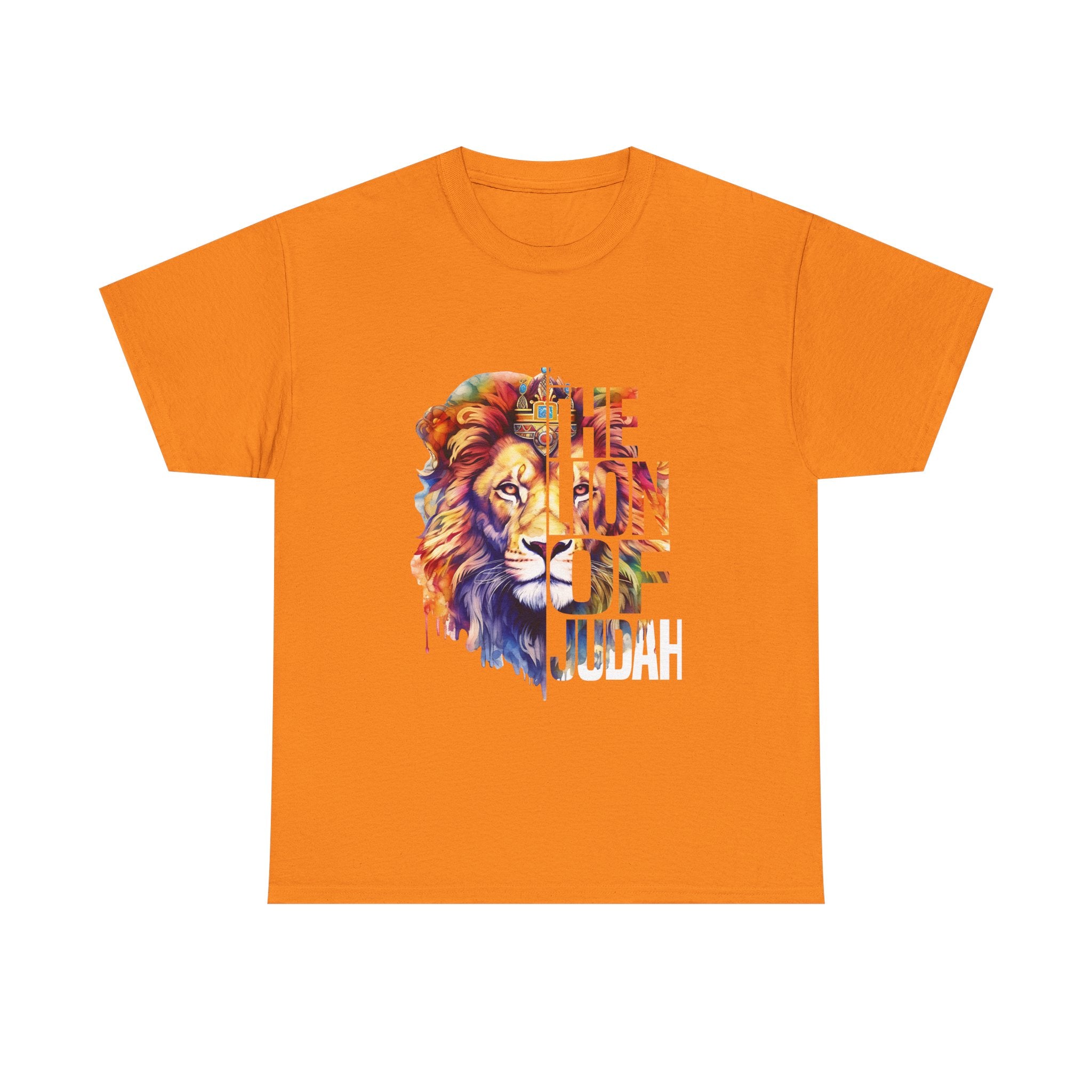Vibrant Lion Graphic Tee - Unisex Heavy Cotton T-Shirt, Animal Lover Gift, Wild Spirit Apparel, Birthday Gift, Nature Enthusiast Clothing