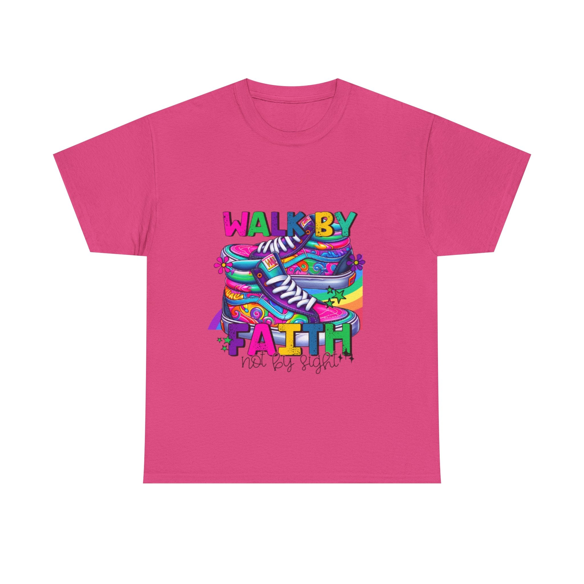 Faith-Inspired Unisex Heavy Cotton Tee, Walk by Faith Shirt, Inspirational T-Shirt, Casual Wear, Motivational Gift