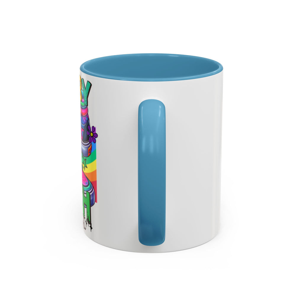 Accent Mug — "Walk by Faith Not by Sight" Colorful Sneakers Christian Coffee Mug