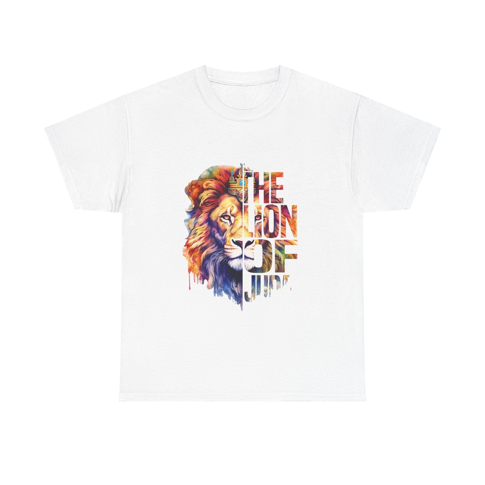 Vibrant Lion Graphic Tee - Unisex Heavy Cotton T-Shirt, Animal Lover Gift, Wild Spirit Apparel, Birthday Gift, Nature Enthusiast Clothing