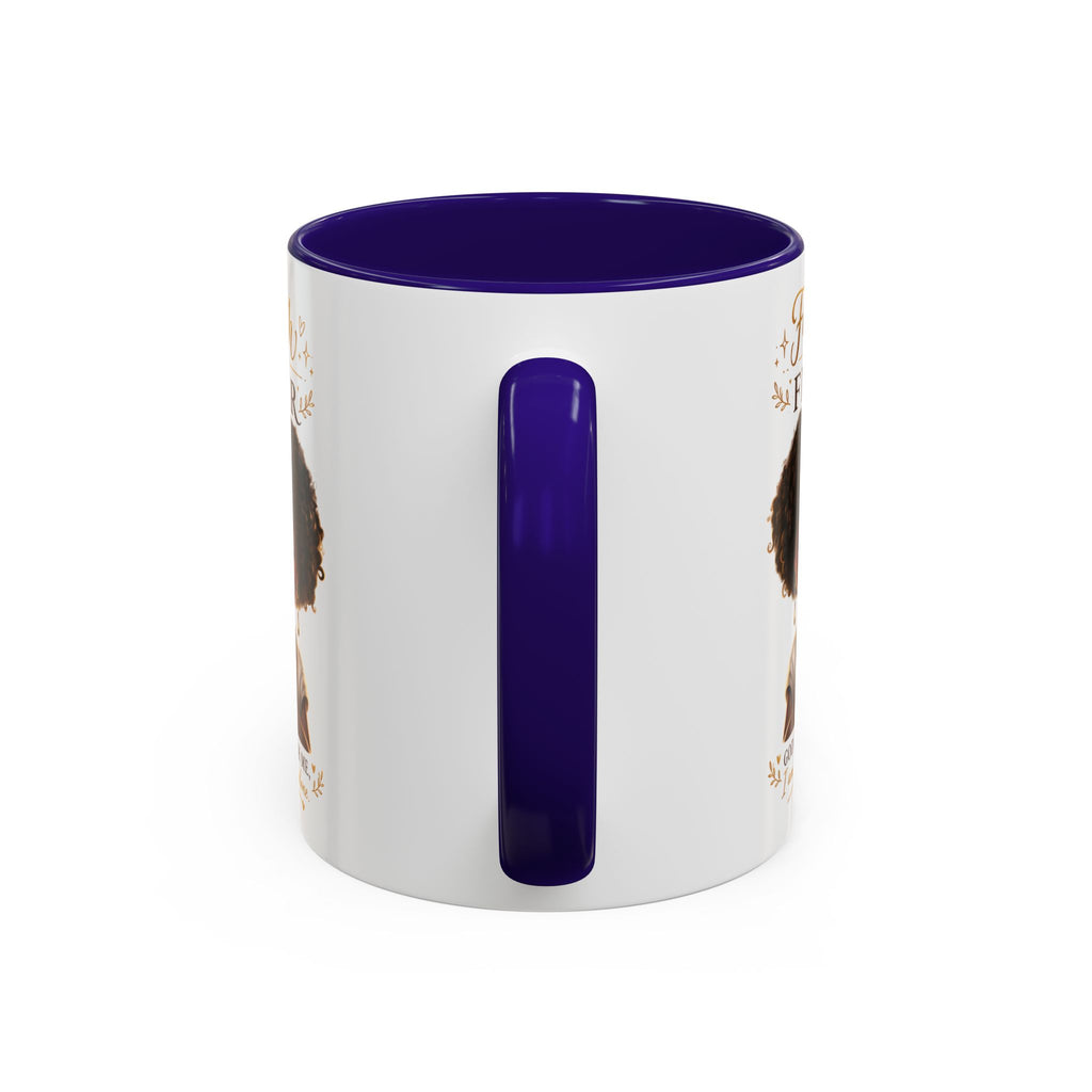 Faith Over Fear Coffee Mug — "God Is With Me" Inspirational Black Girl Ceramic Mug (11oz & 15oz)