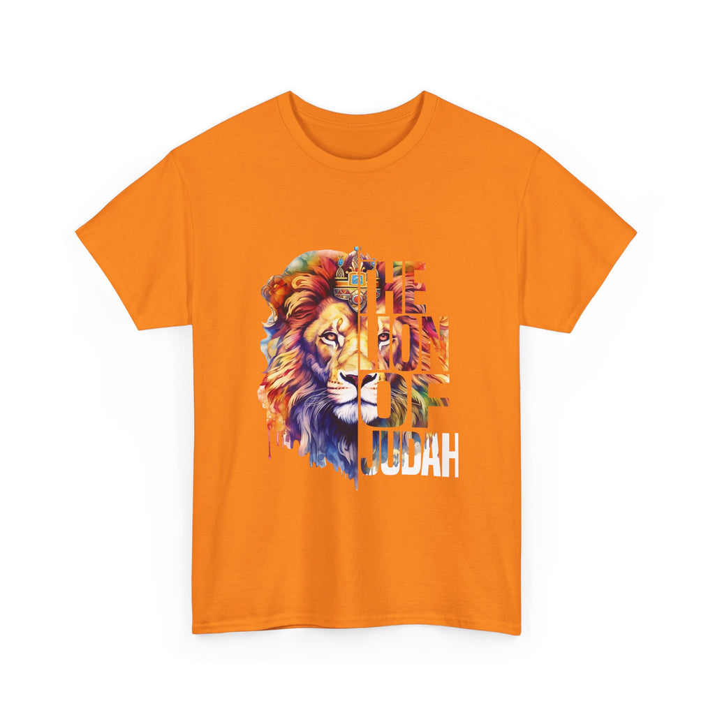 Vibrant Lion Graphic Tee - Unisex Heavy Cotton T-Shirt, Animal Lover Gift, Wild Spirit Apparel, Birthday Gift, Nature Enthusiast Clothing